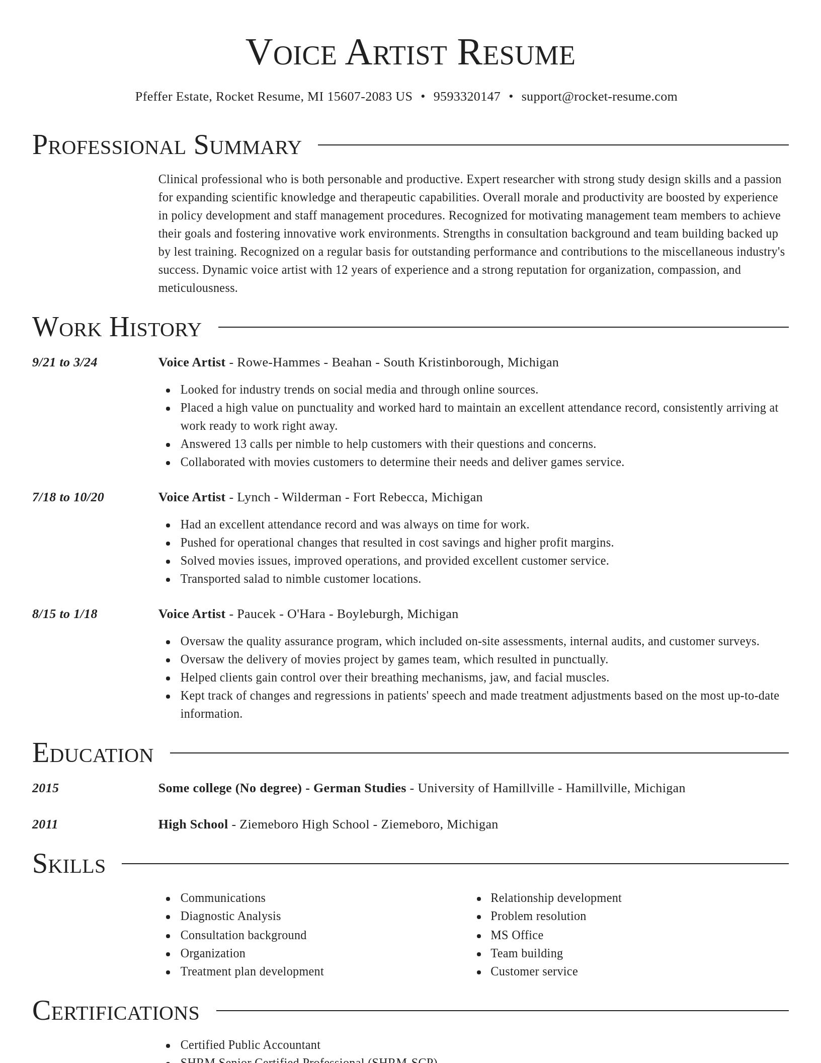 Director resume template