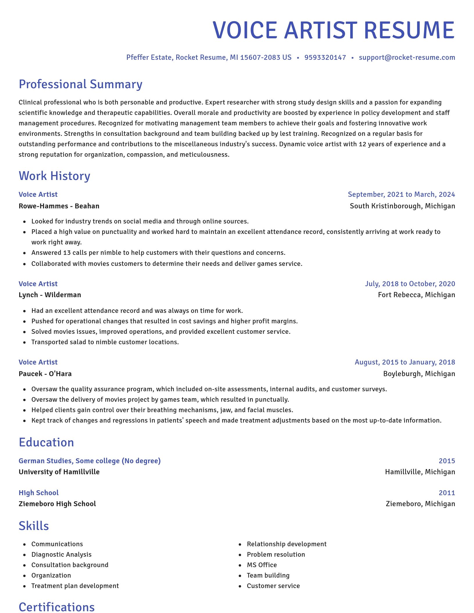 Novel resume template