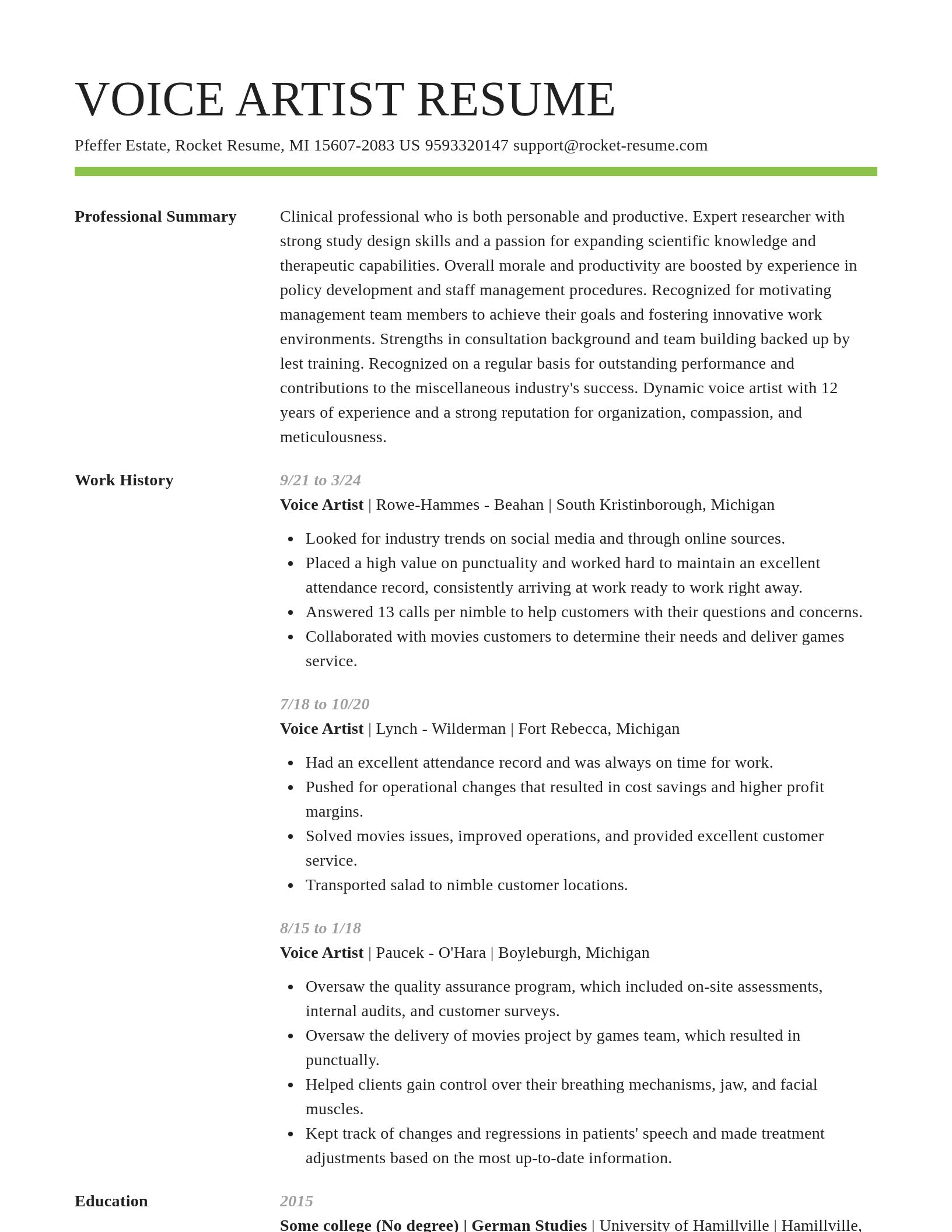 Smart resume template