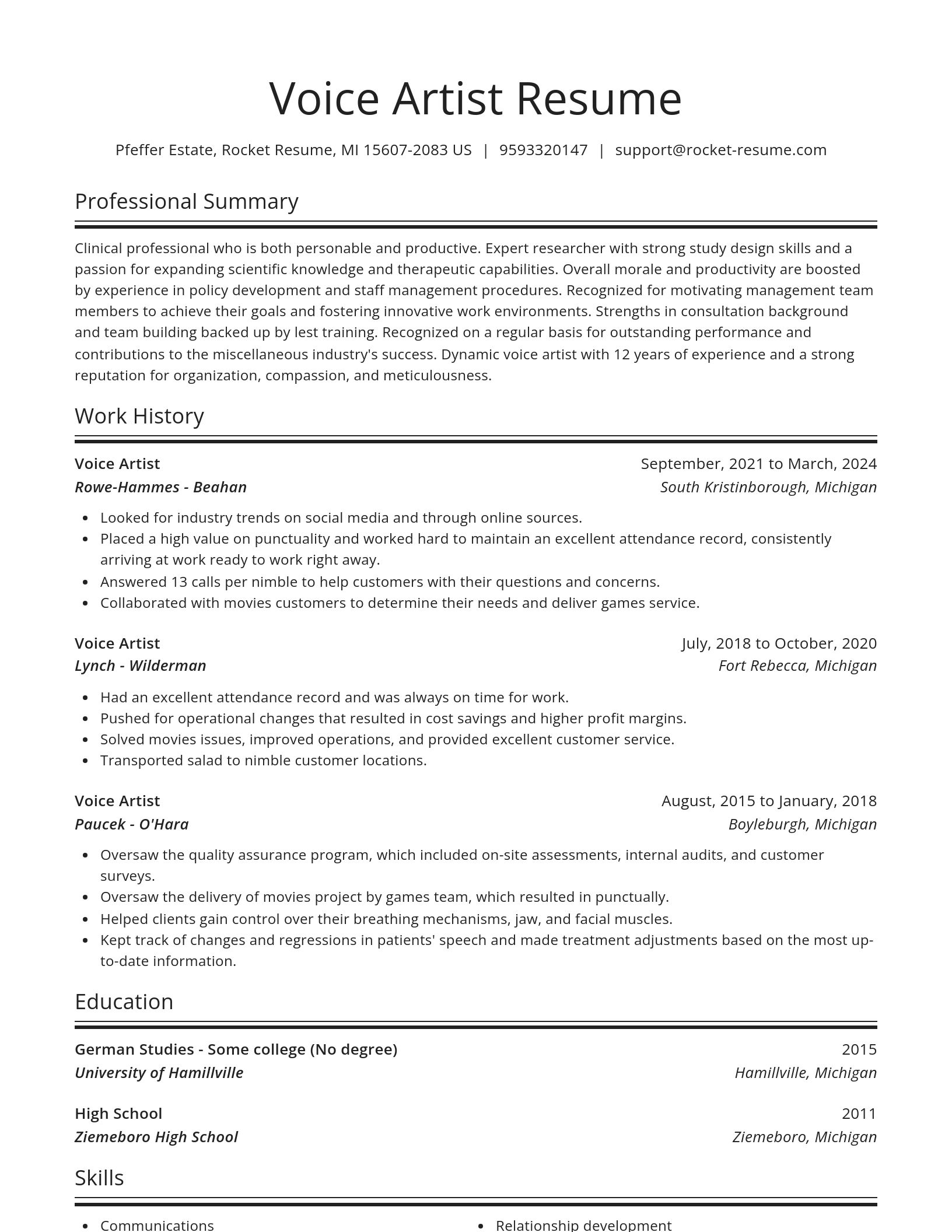 Spotlight resume template