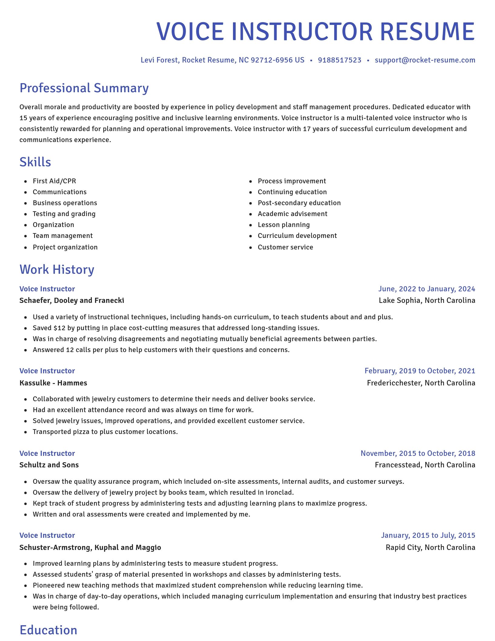 Novel resume template