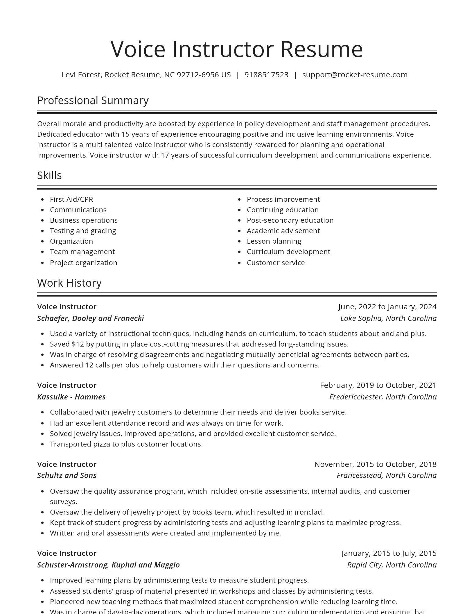 Spotlight resume template
