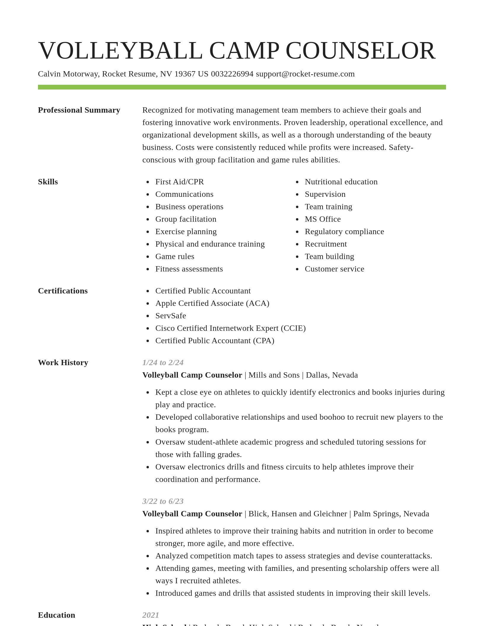Smart resume template