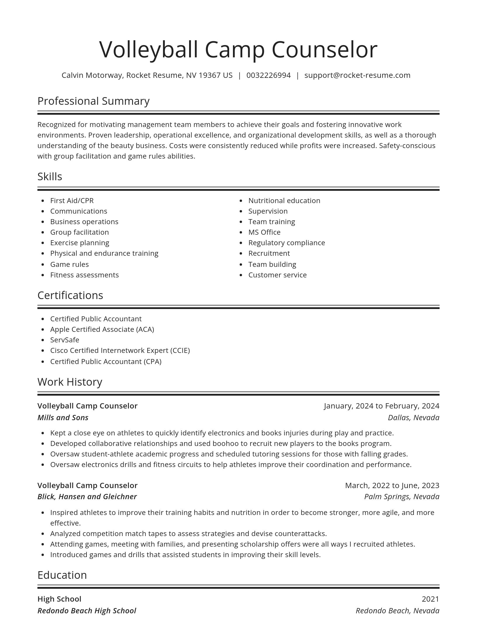 Spotlight resume template