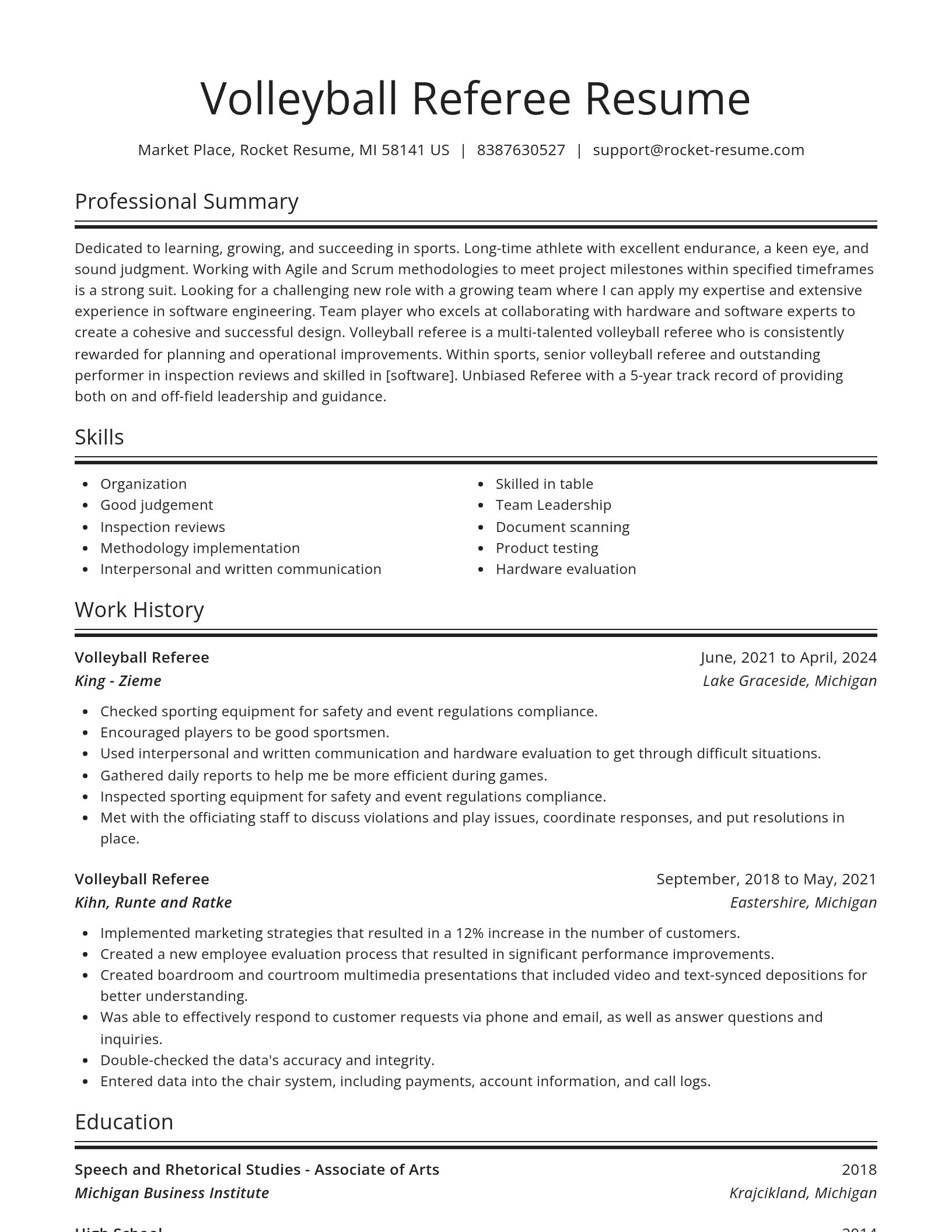 Spotlight resume template