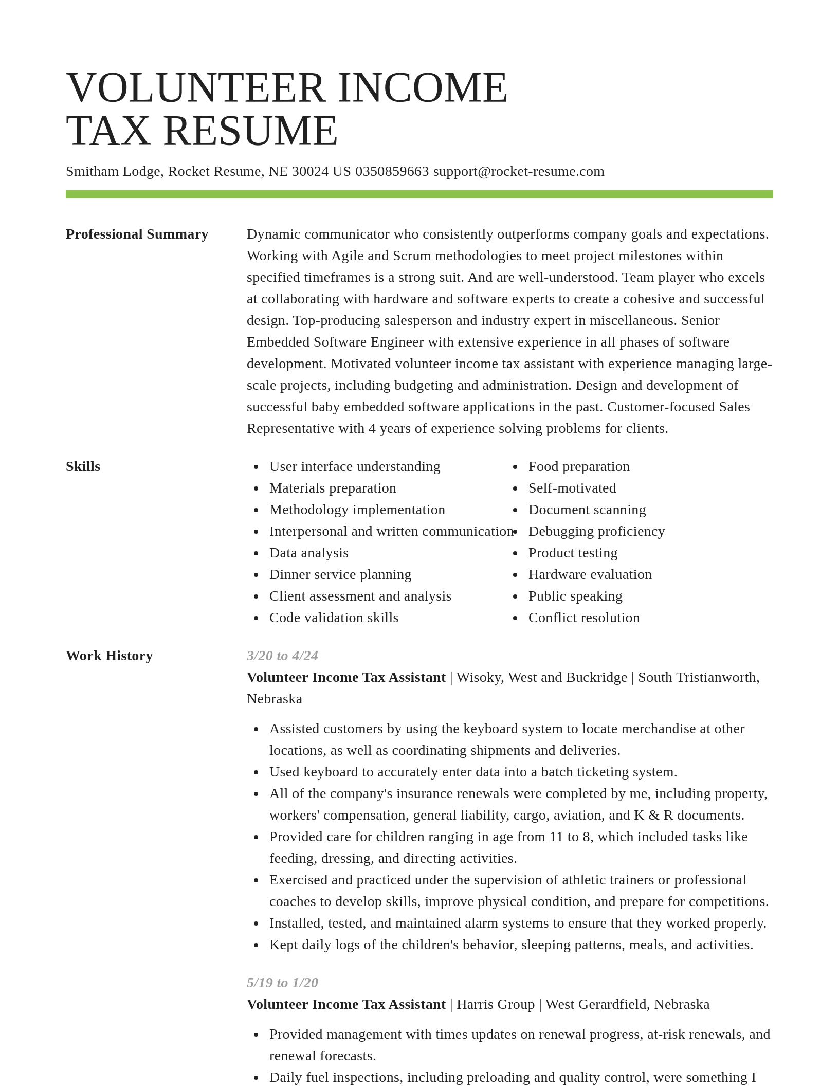 Smart resume template