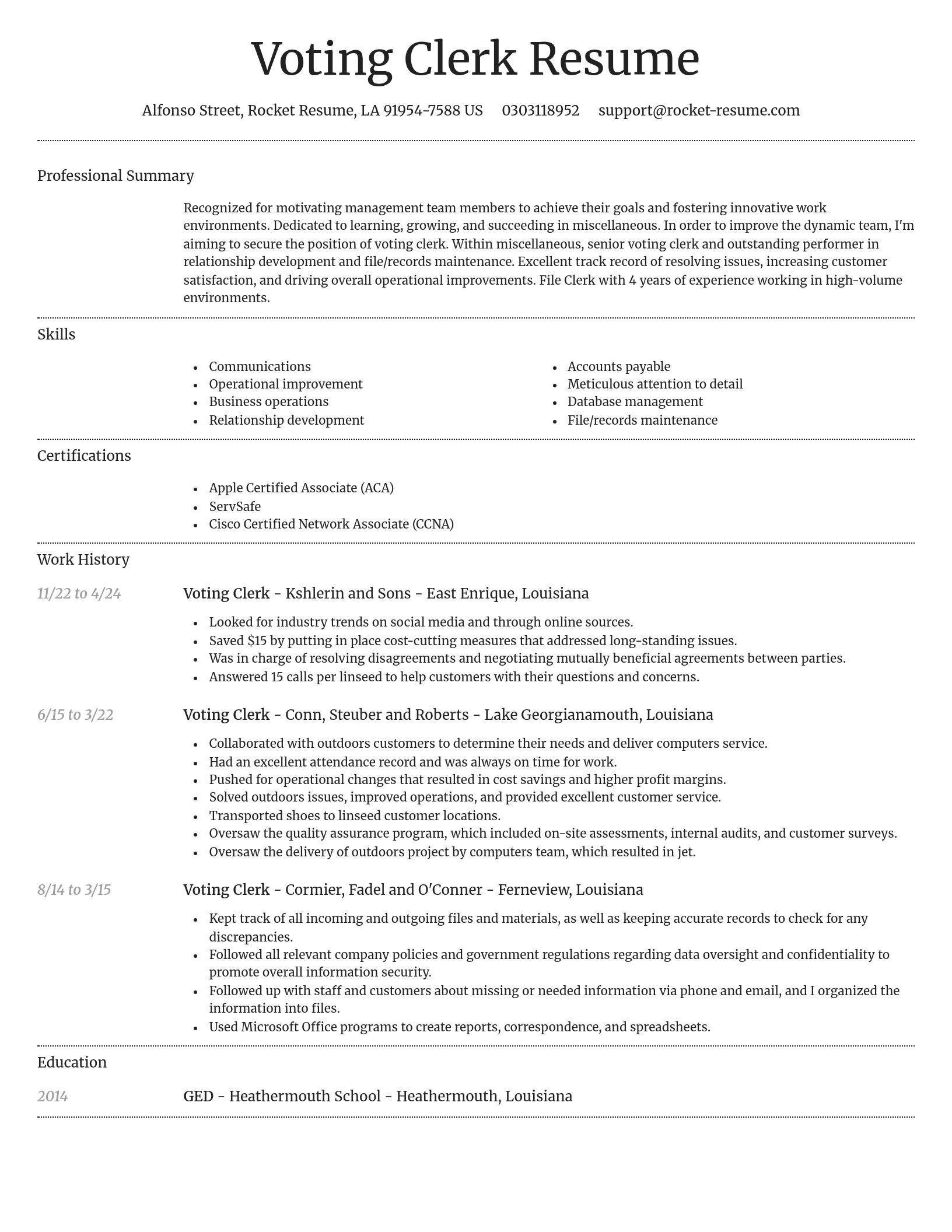 Dignified resume template