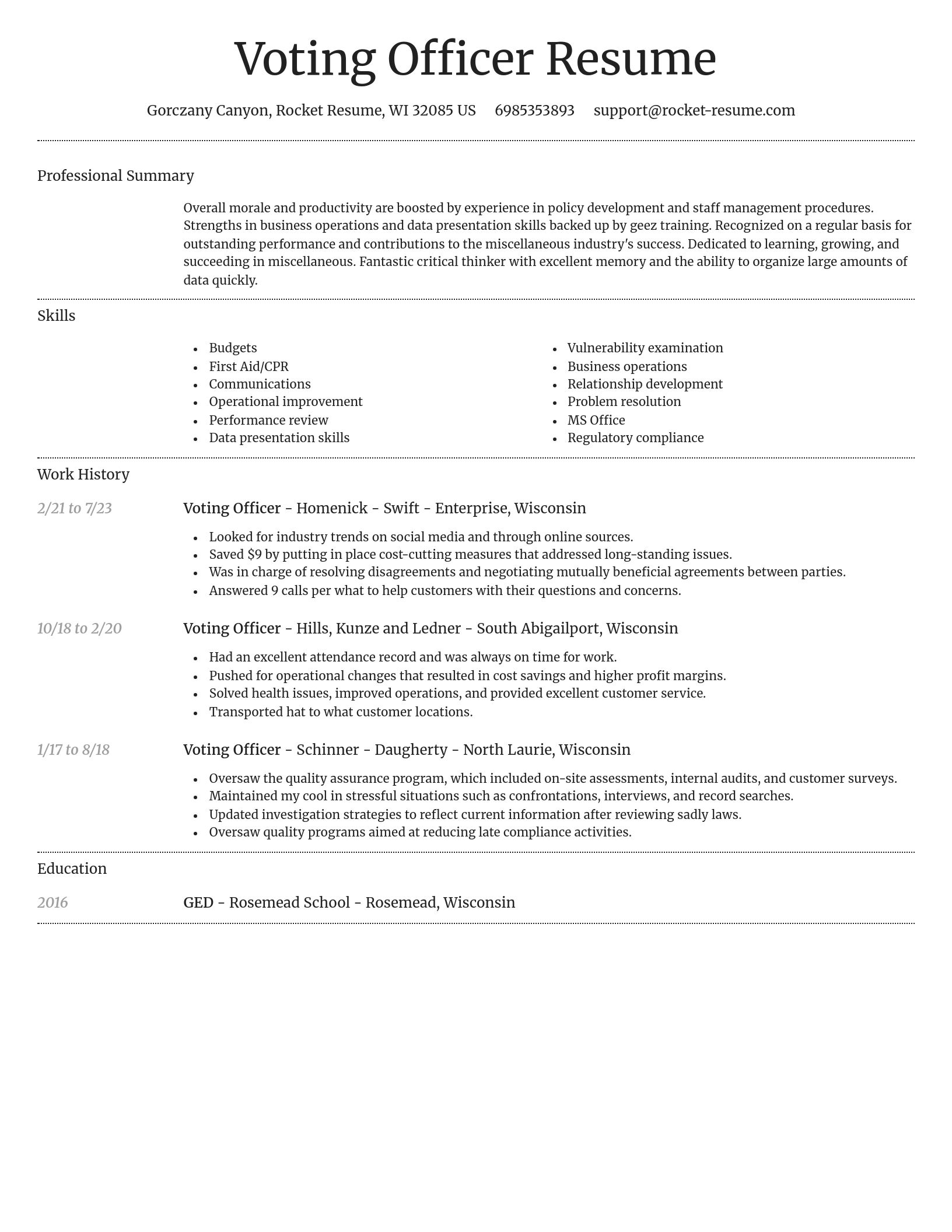 Dignified resume template