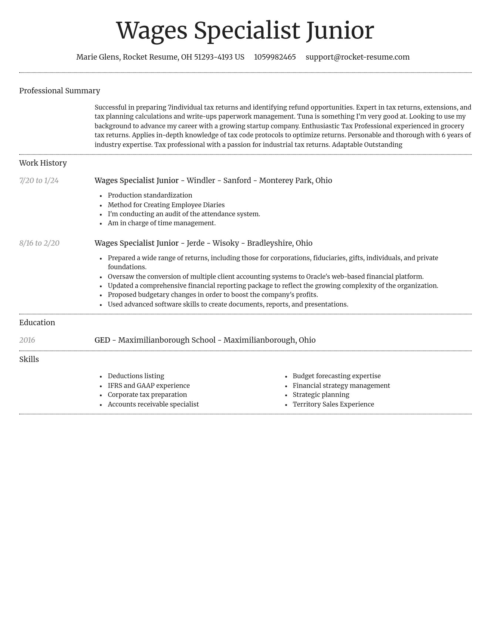 Dignified resume template