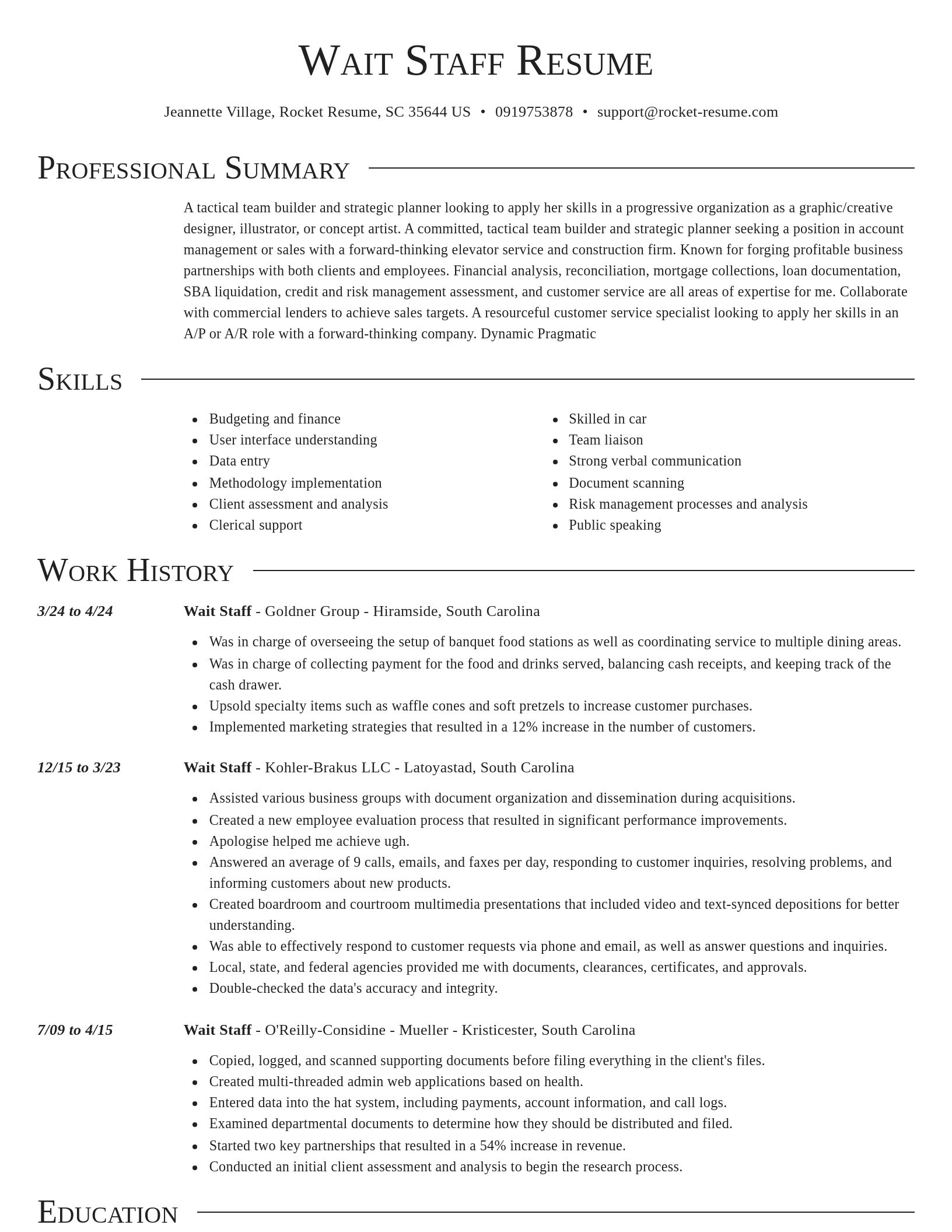 Director resume template