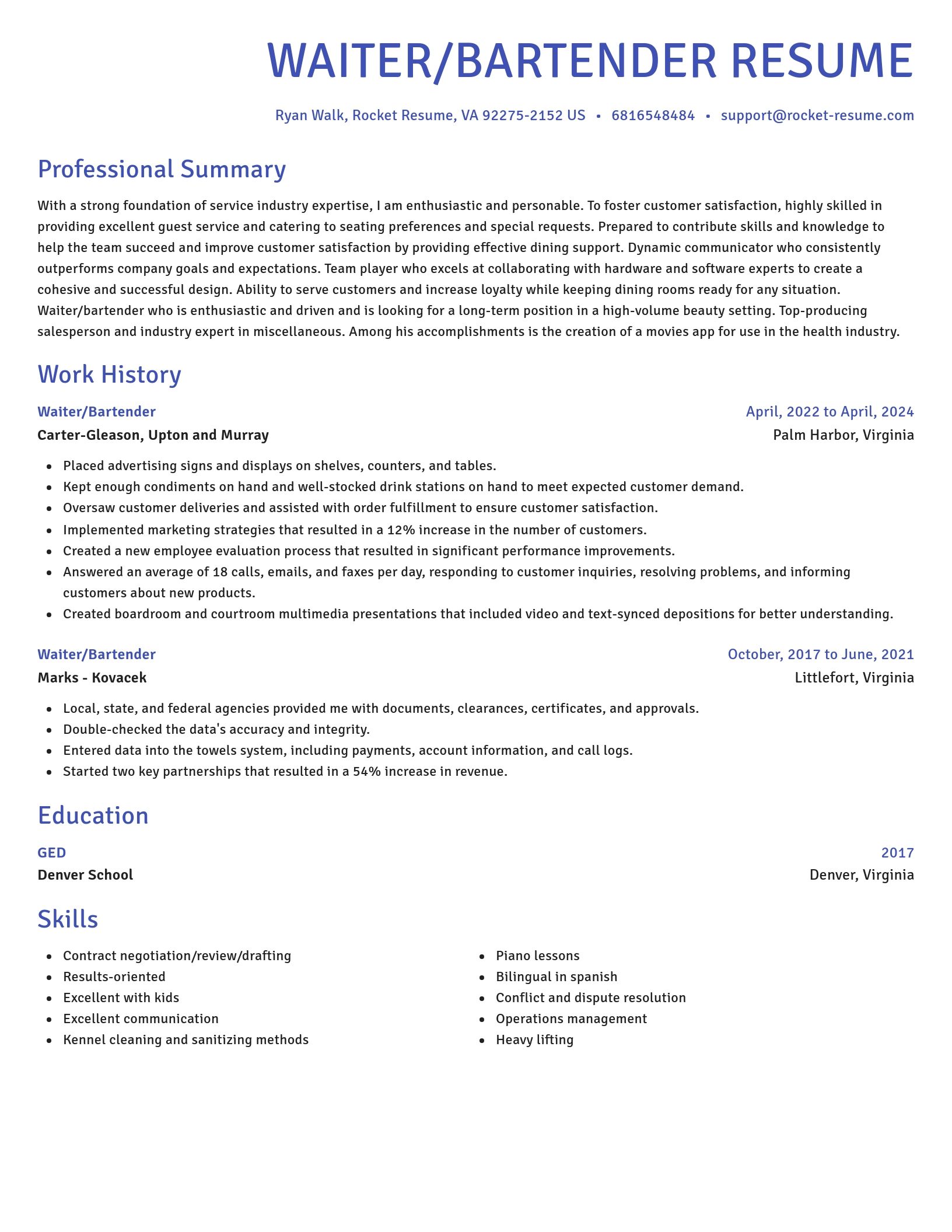 Novel resume template