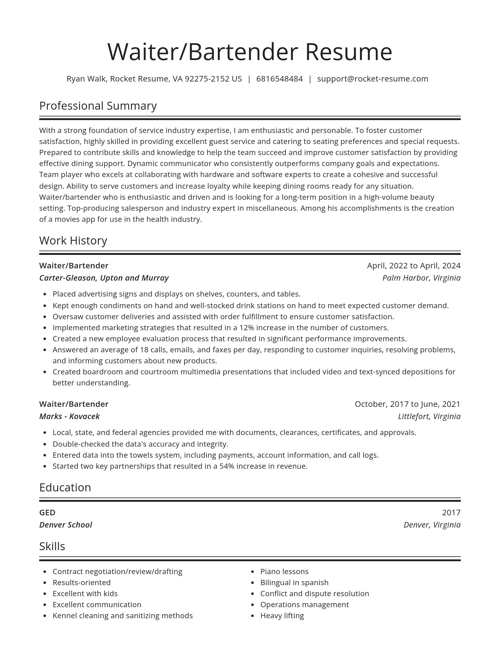 Spotlight resume template