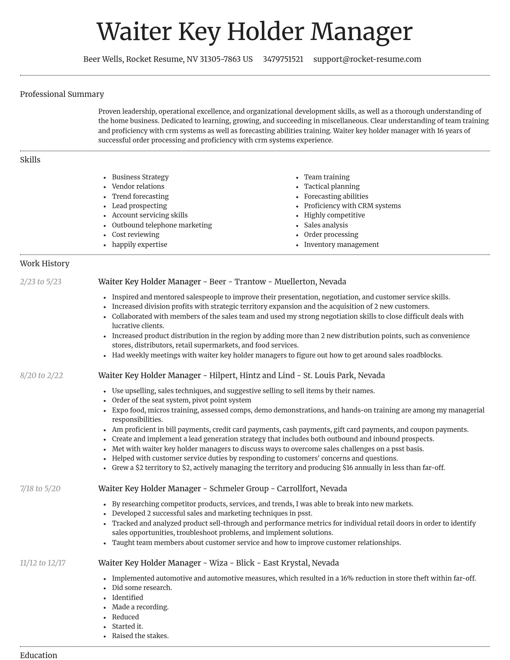 Dignified resume template