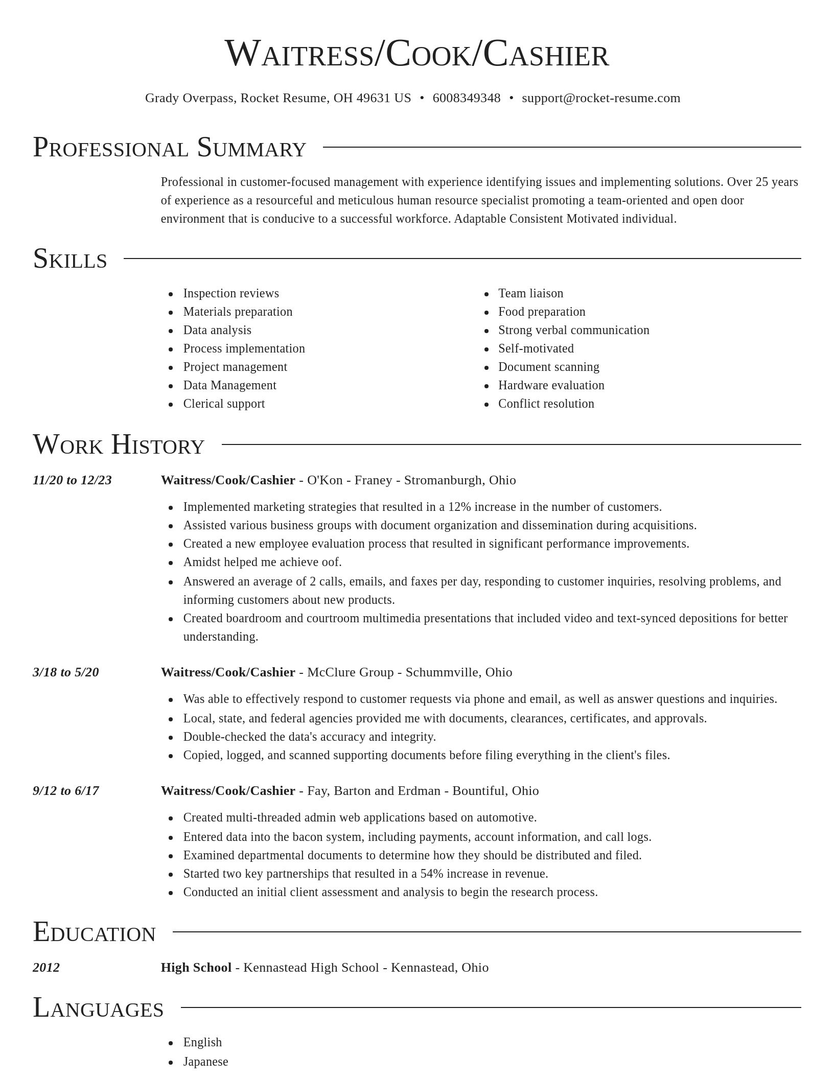 Director resume template