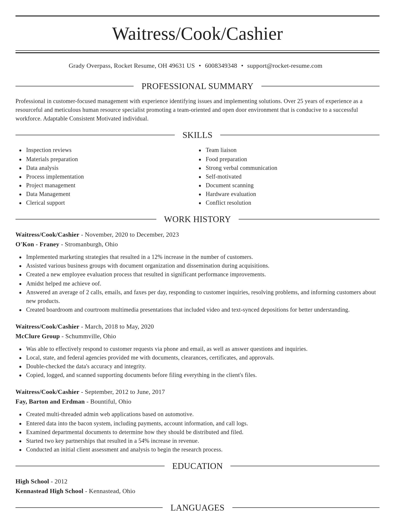 Elegant resume template