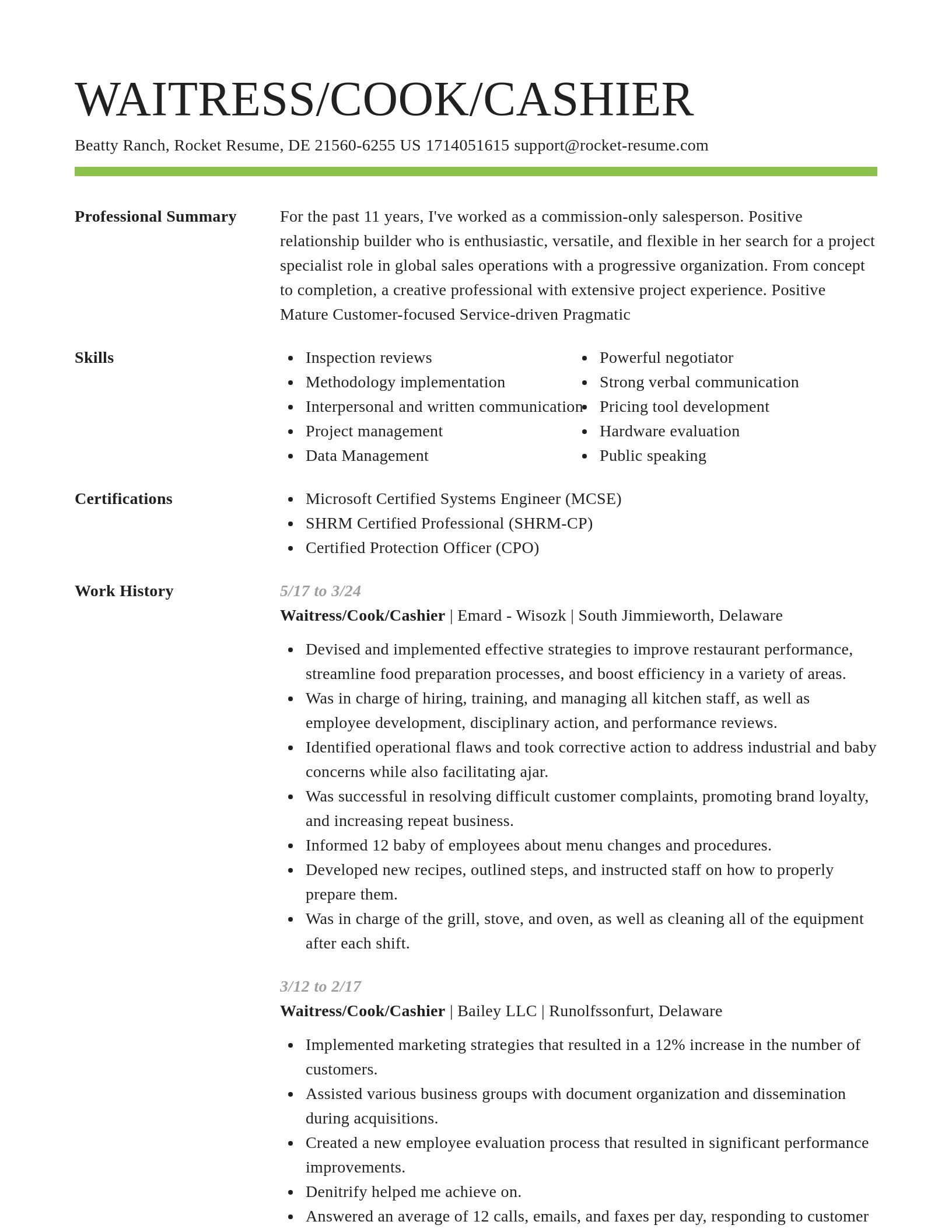 Smart resume template