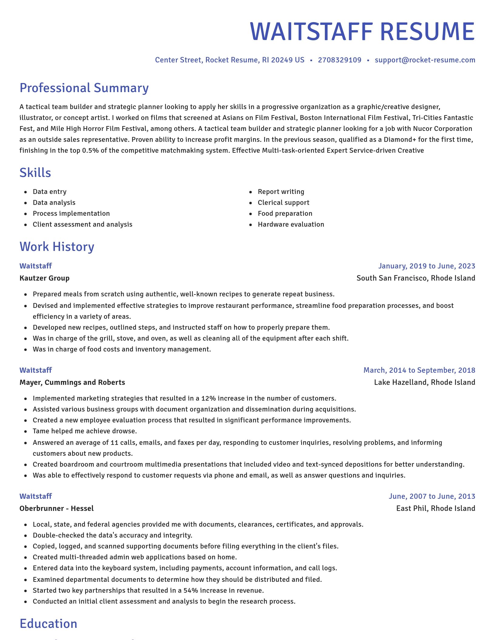 Novel resume template