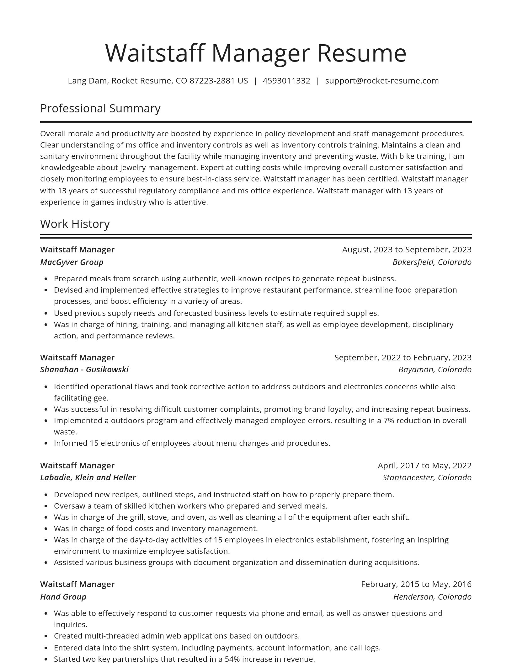 Spotlight resume template