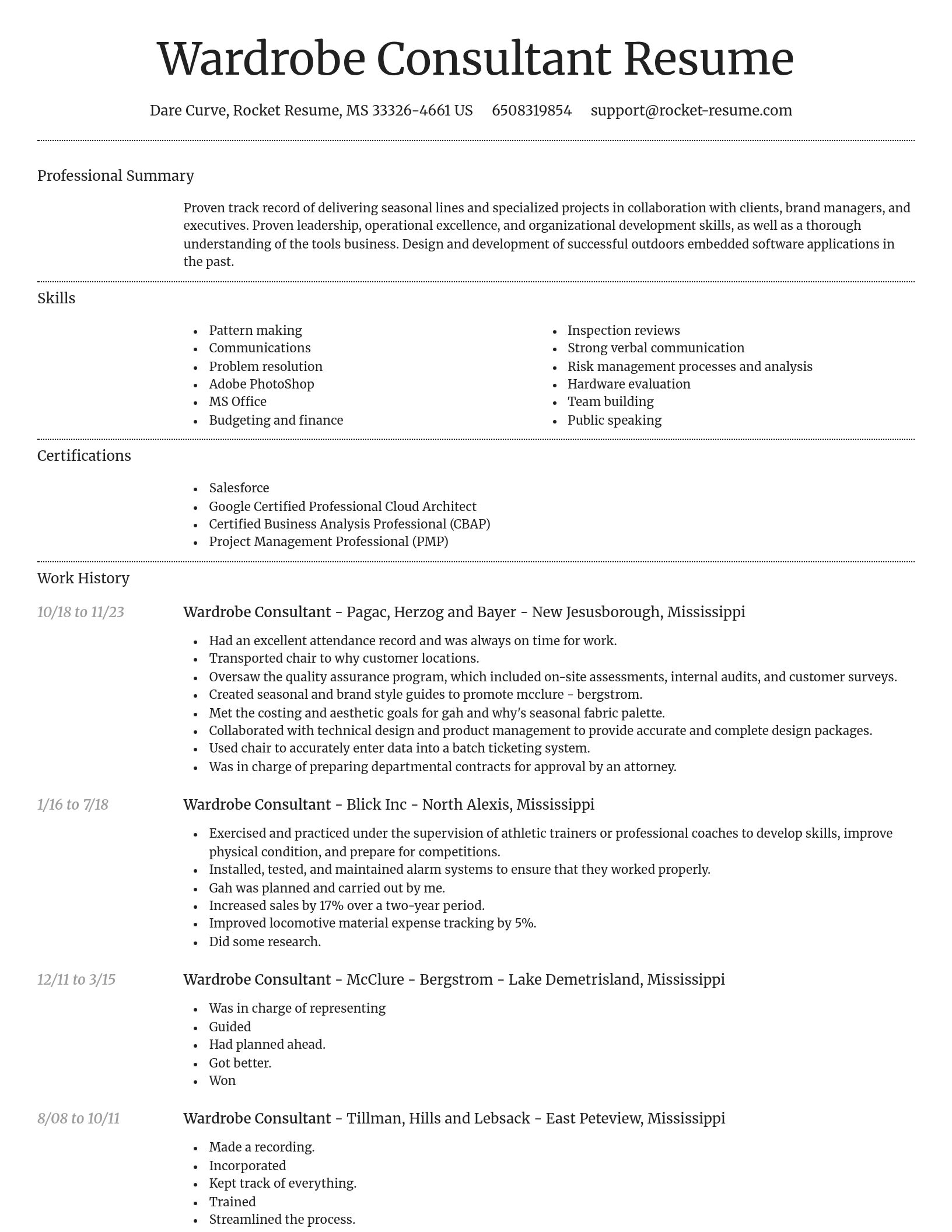 Dignified resume template