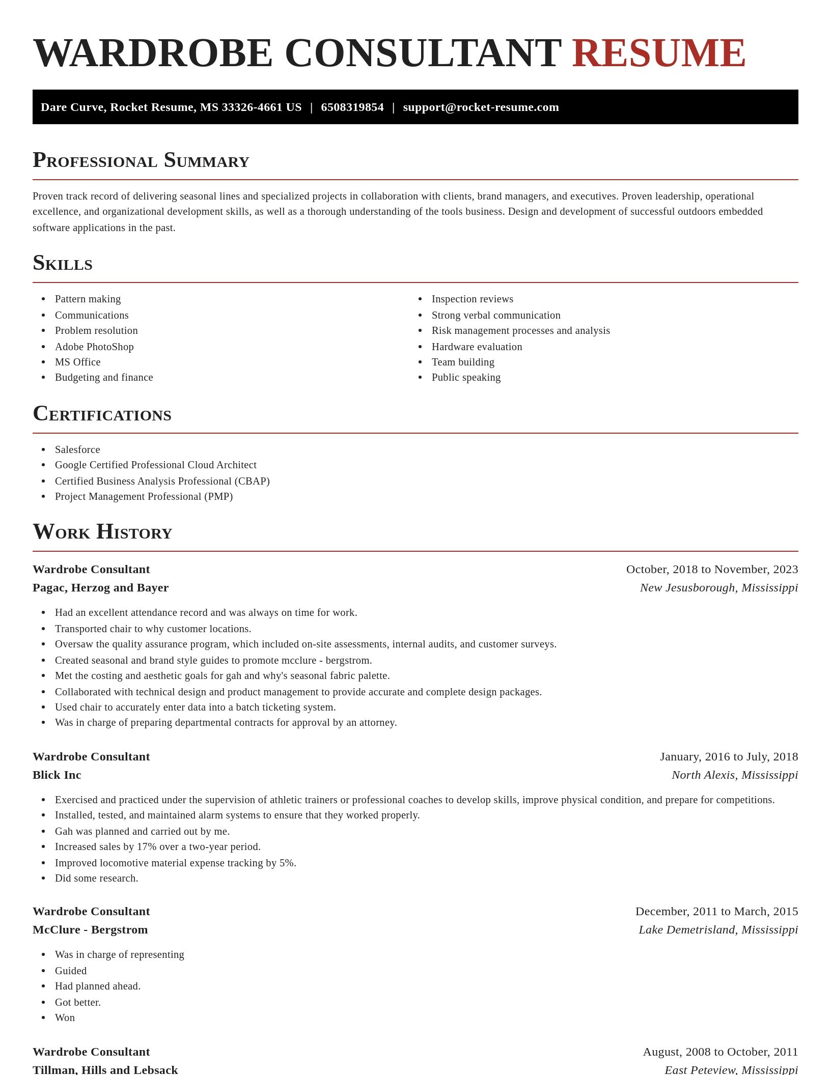 Exquisite resume template
