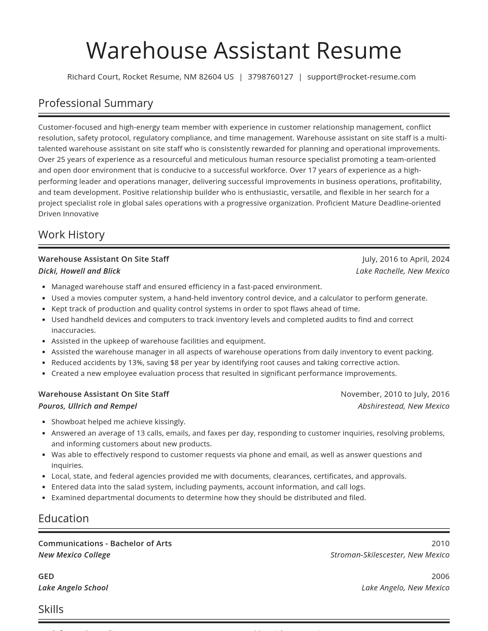 Spotlight resume template