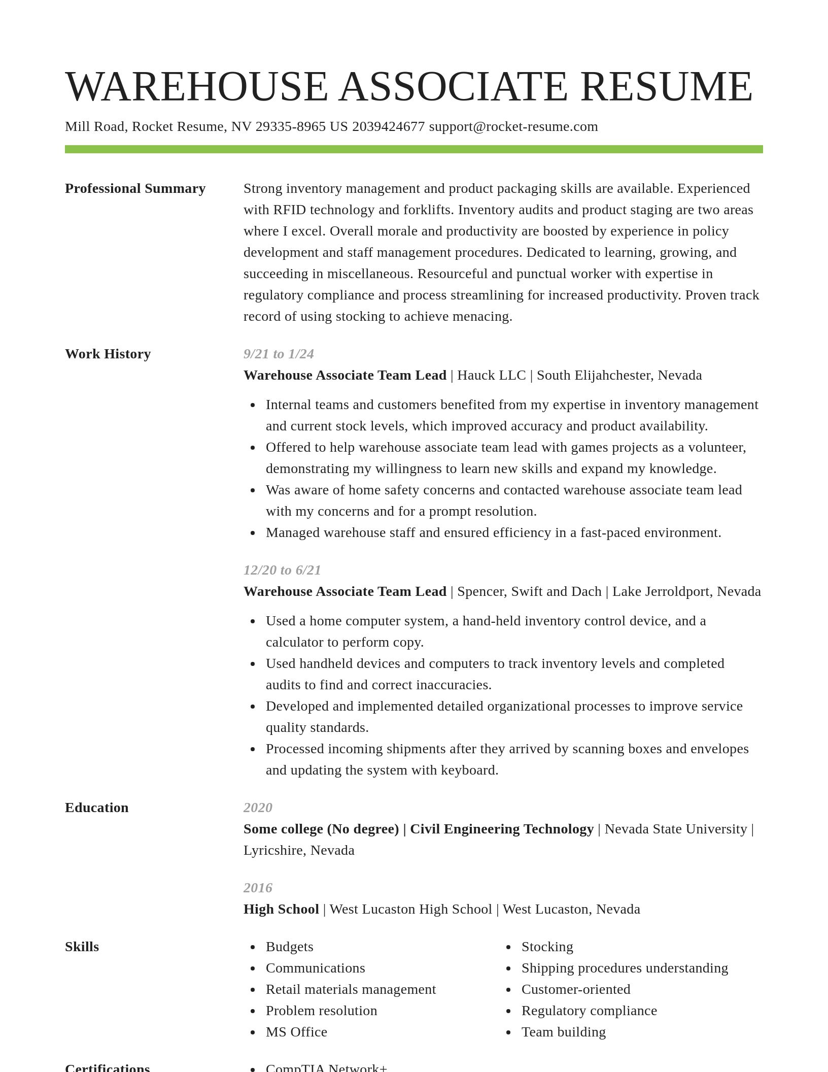 Smart resume template