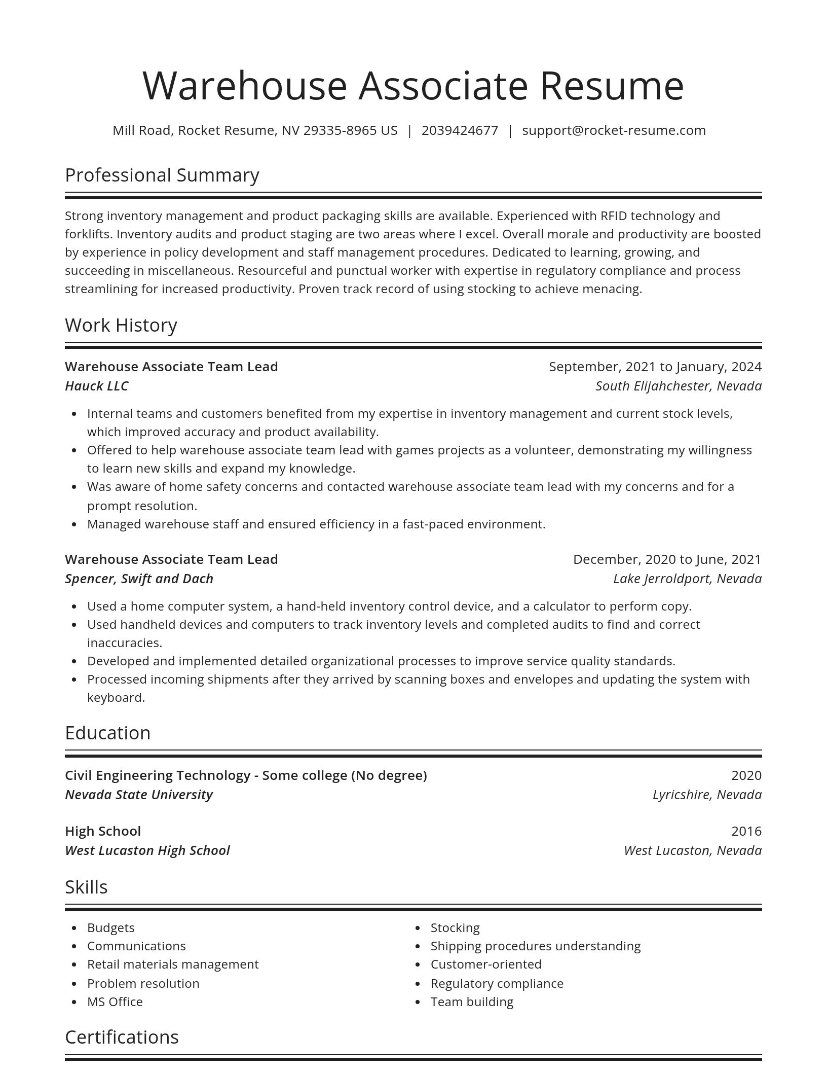 Spotlight resume template