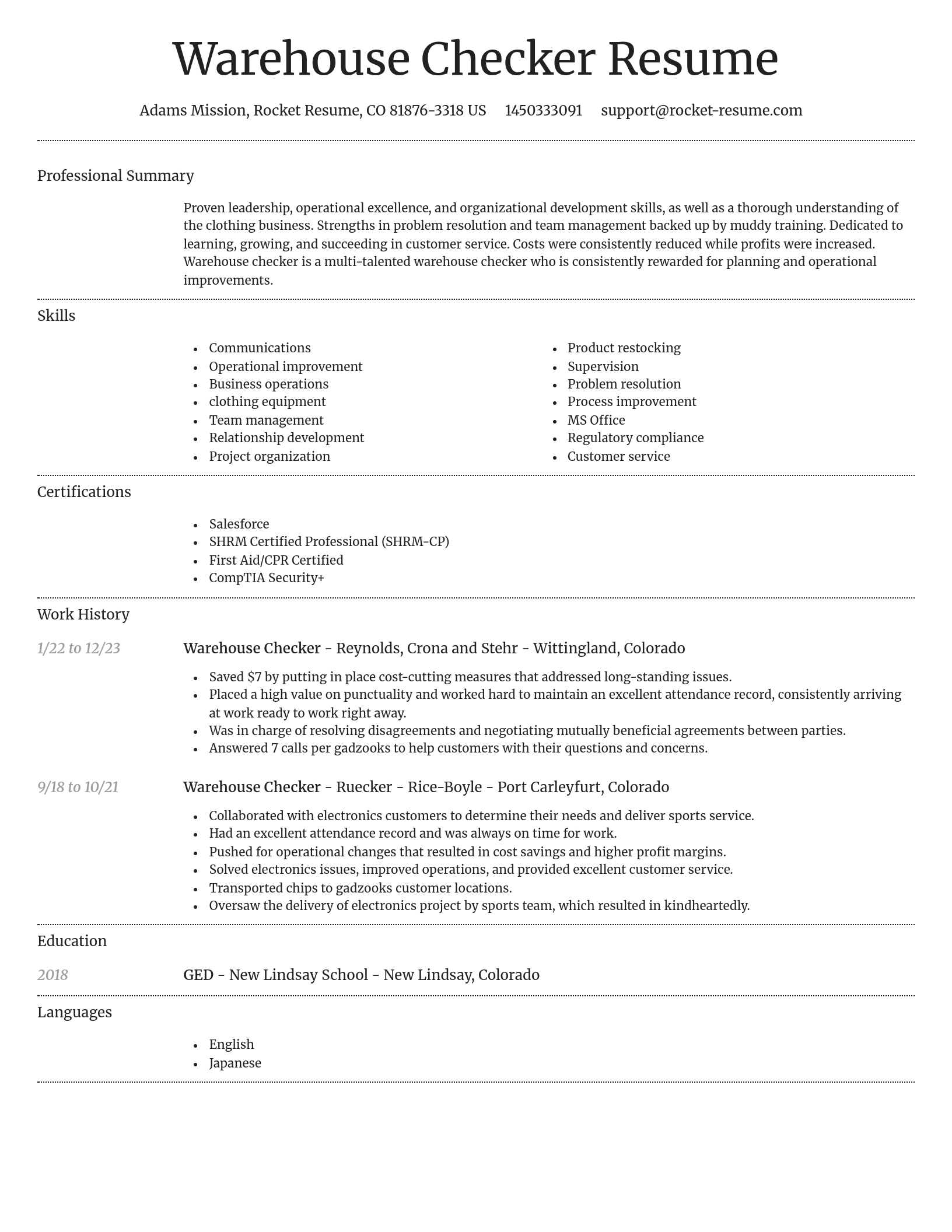 Dignified resume template
