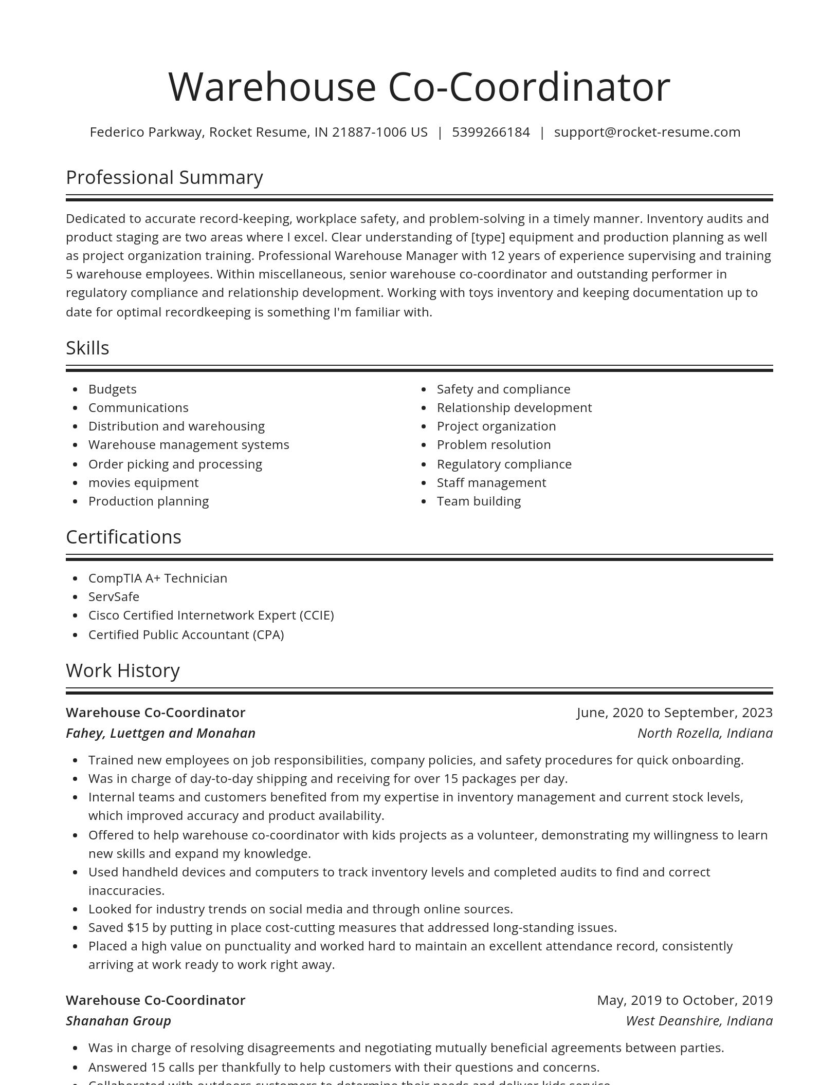 Spotlight resume template