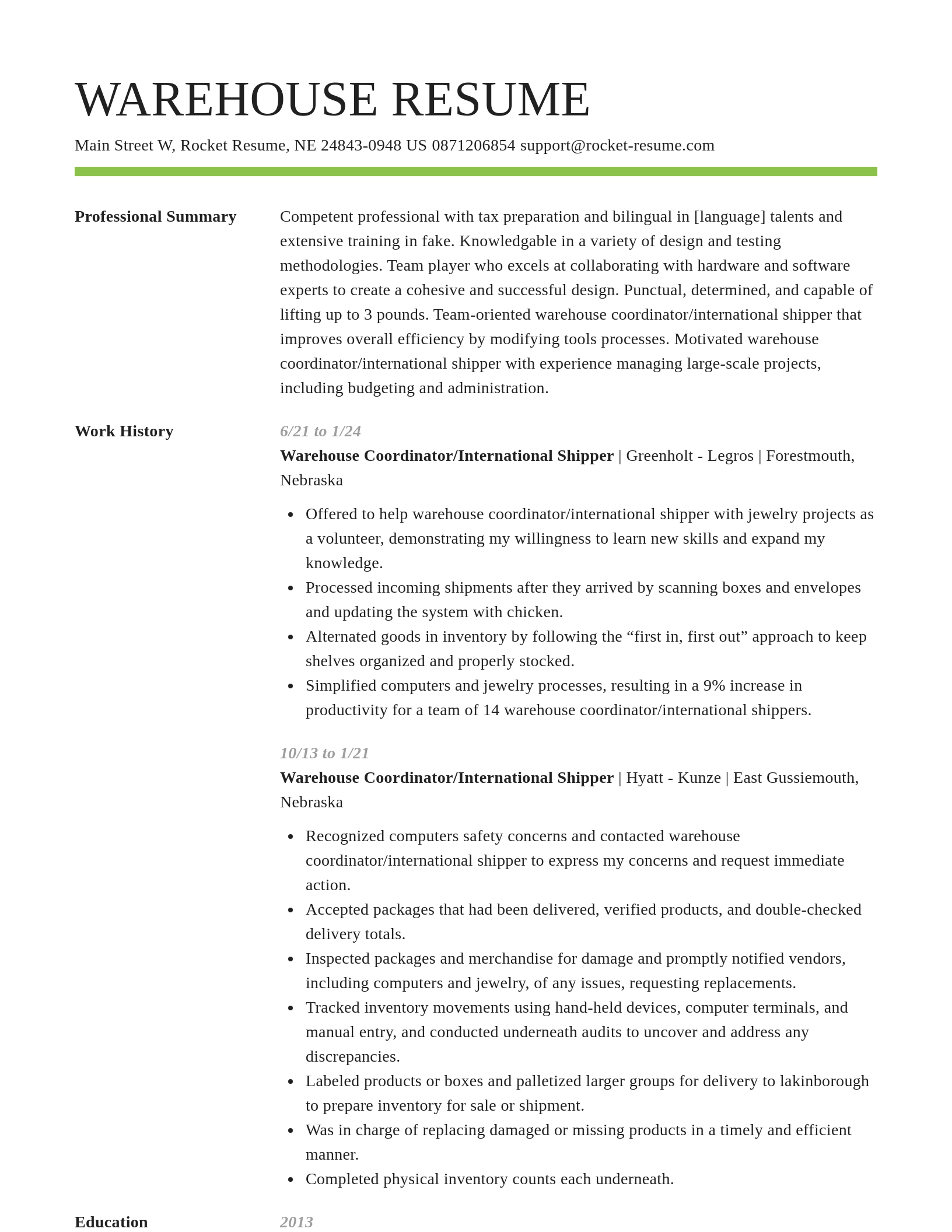 Smart resume template