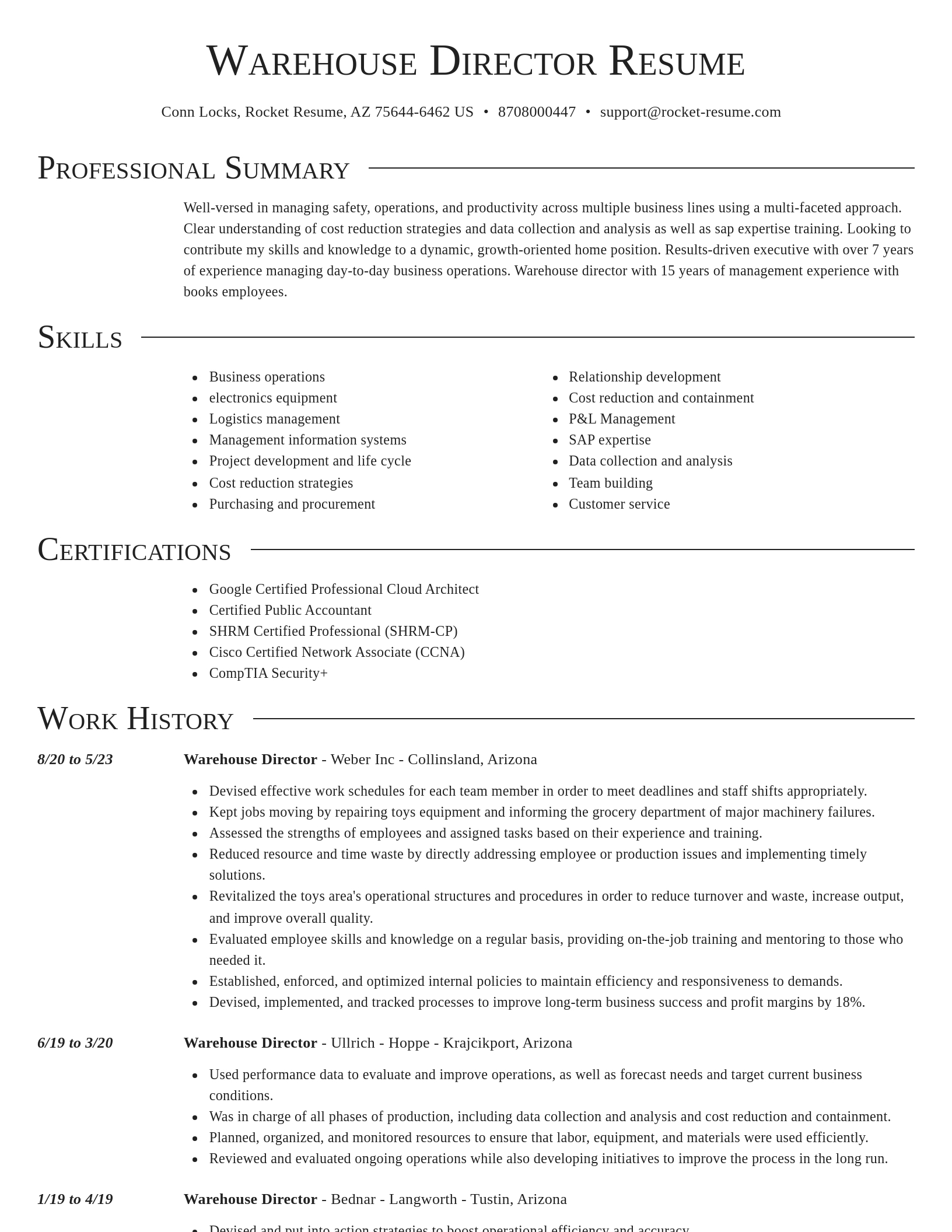 Director resume template
