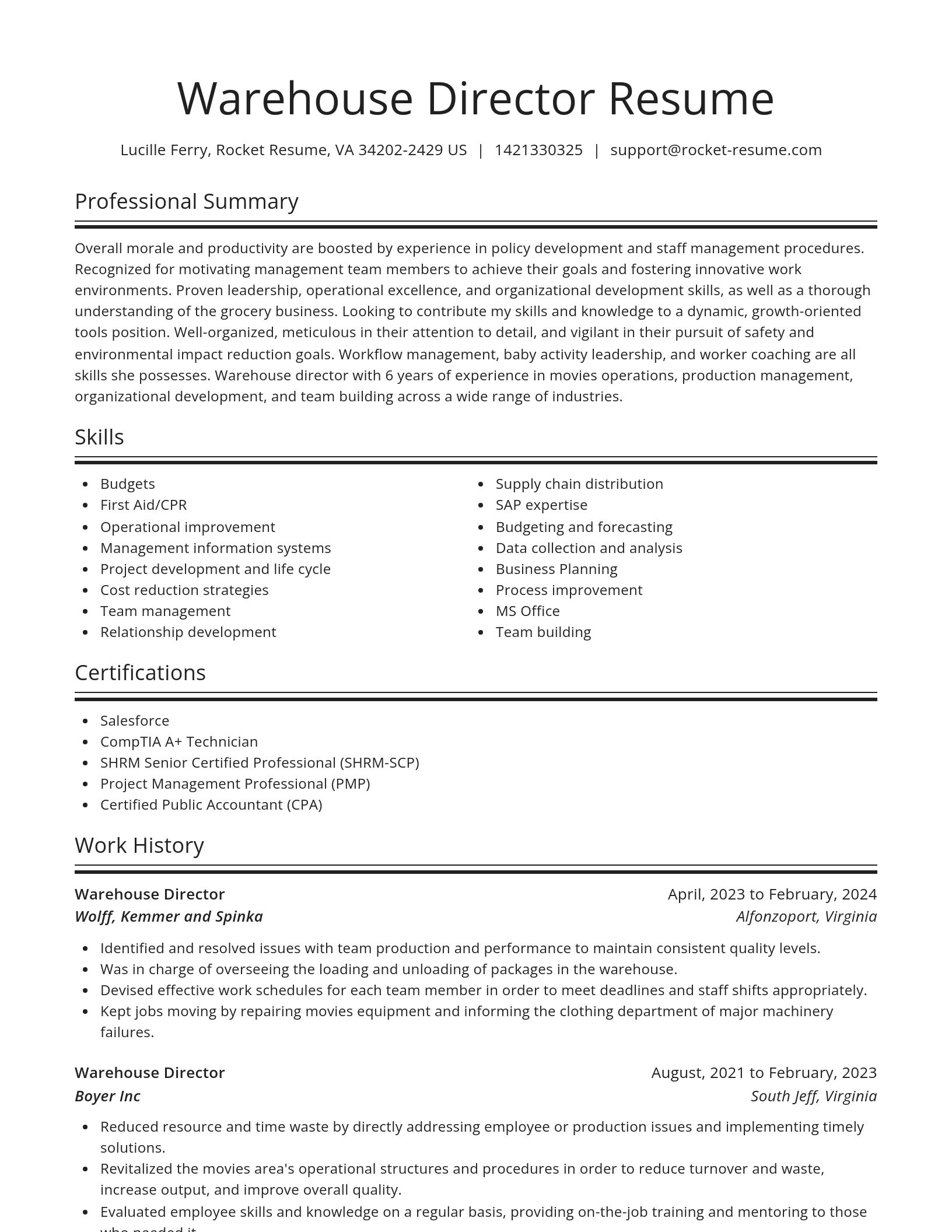 Spotlight resume template