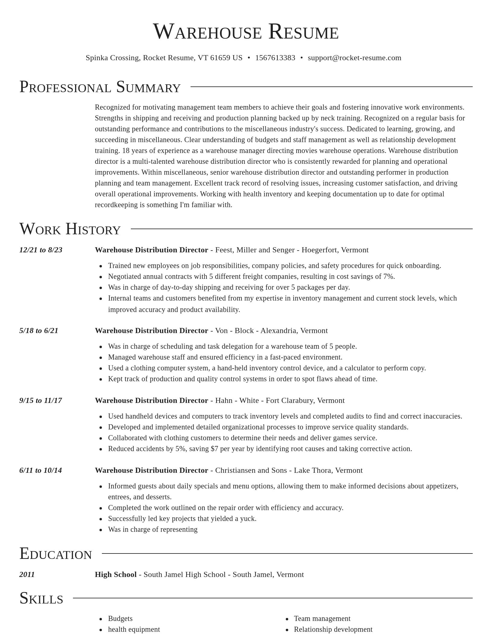 Director resume template