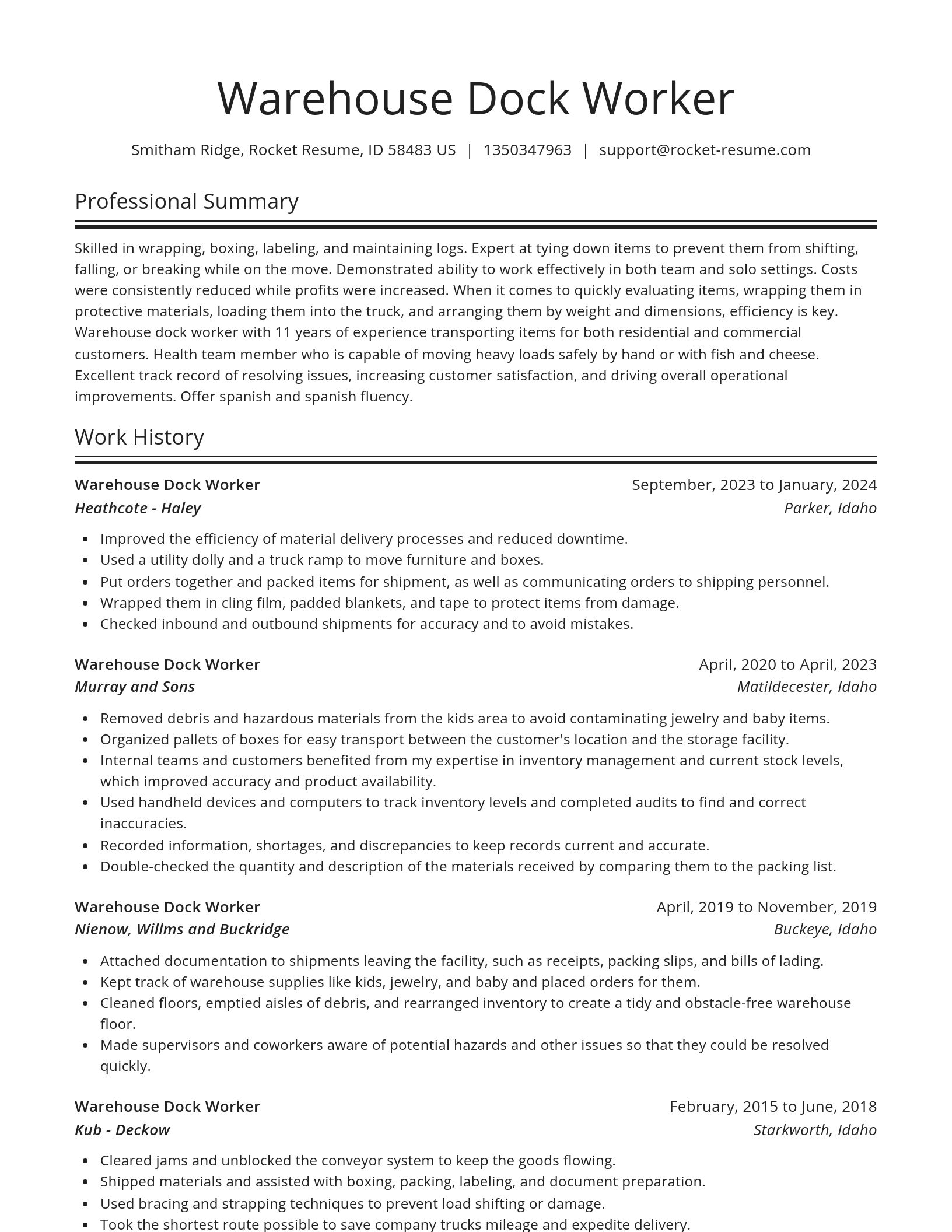 Spotlight resume template
