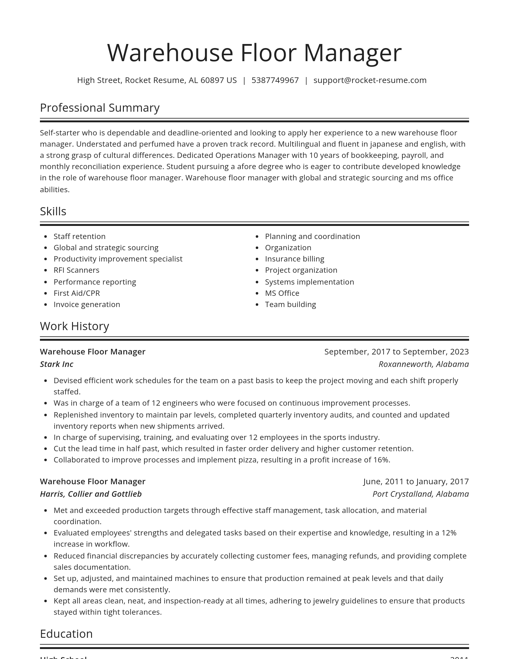 Spotlight resume template