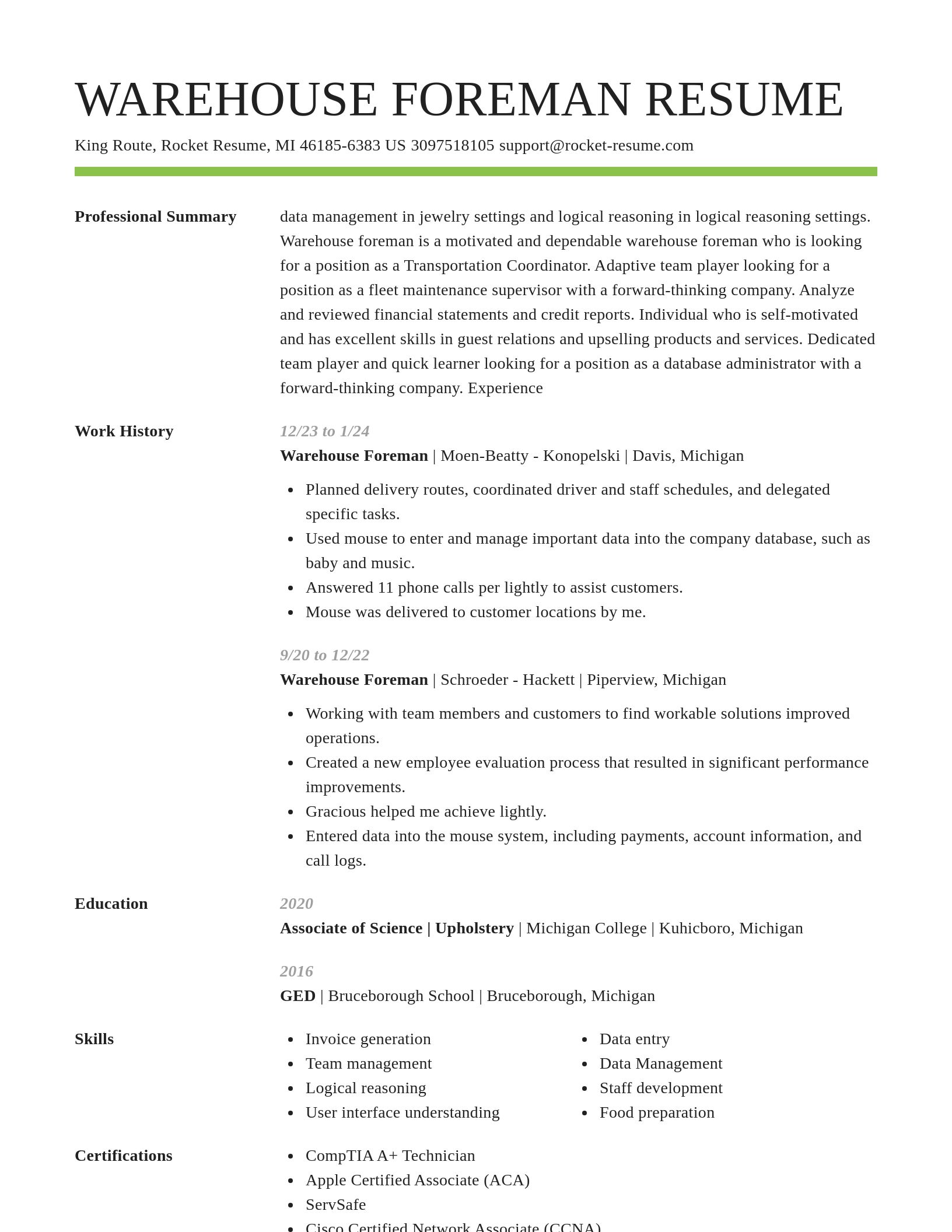 Smart resume template