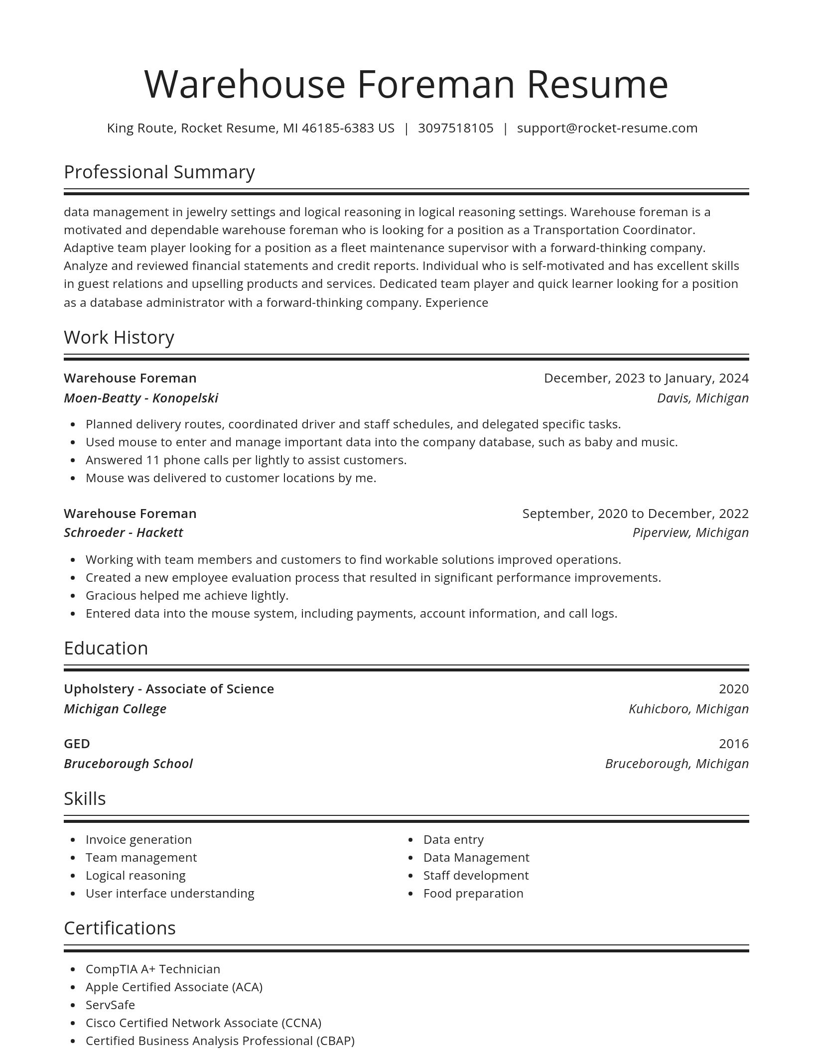 Spotlight resume template