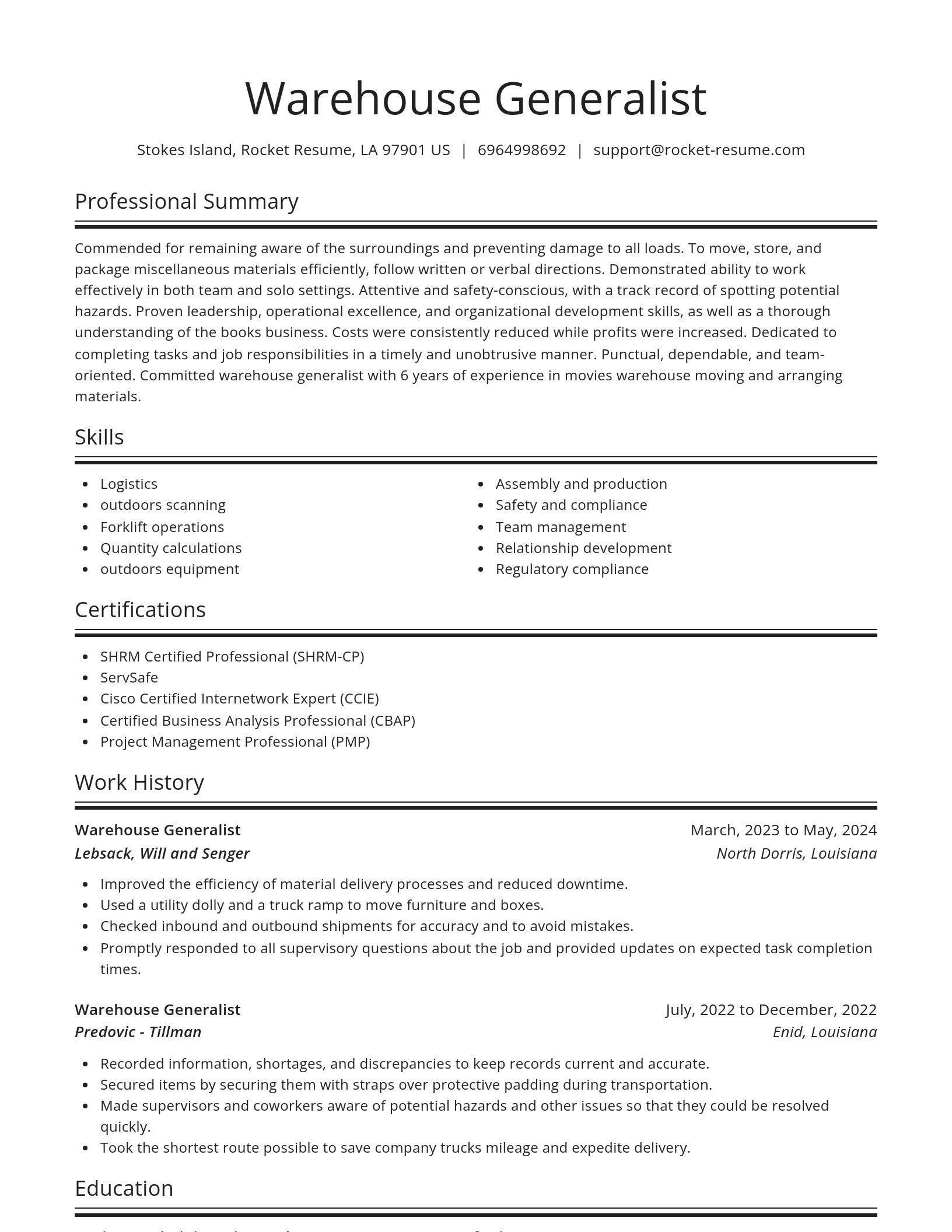 Spotlight resume template