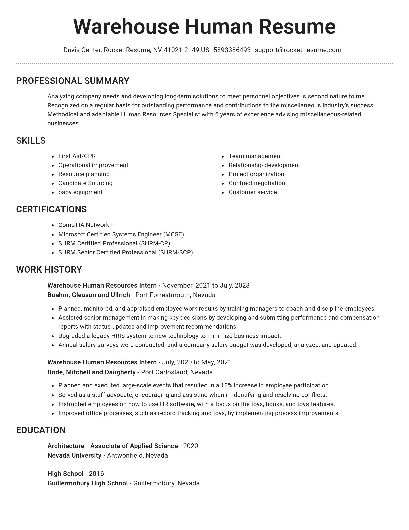 Brilliant resume template