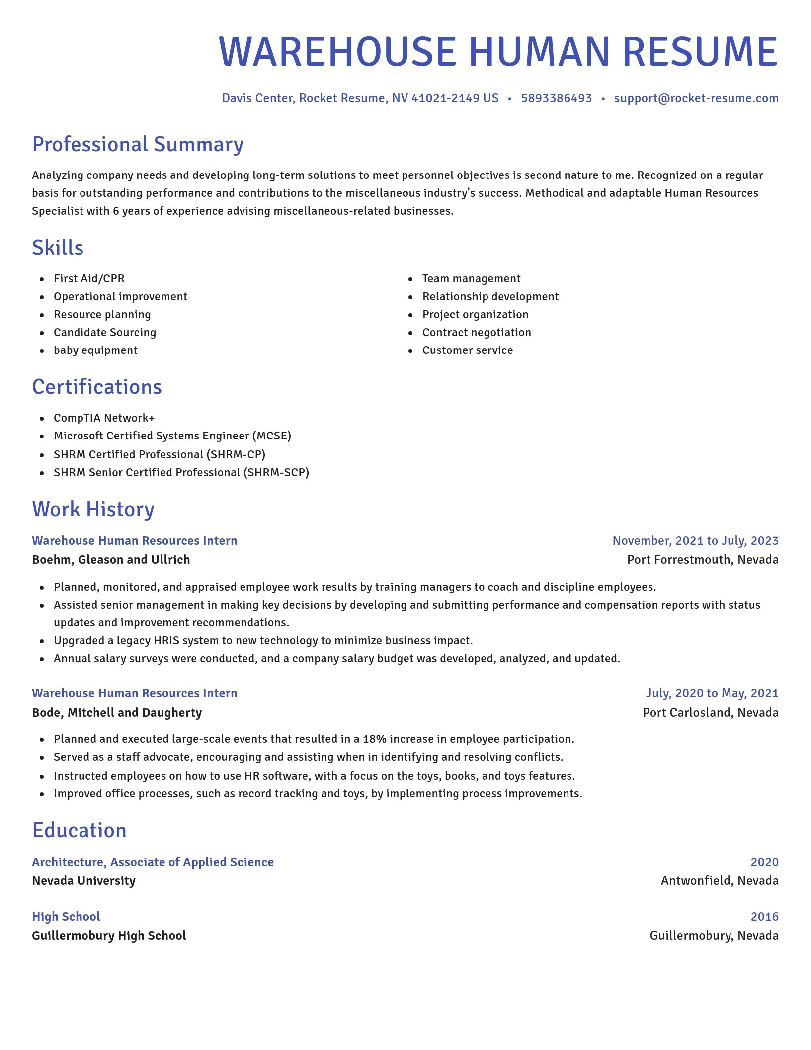 Novel resume template