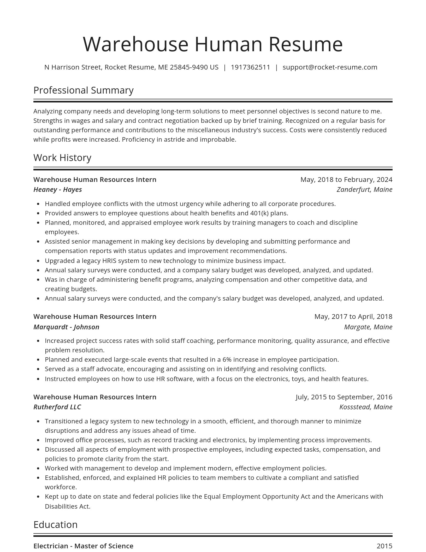 Spotlight resume template