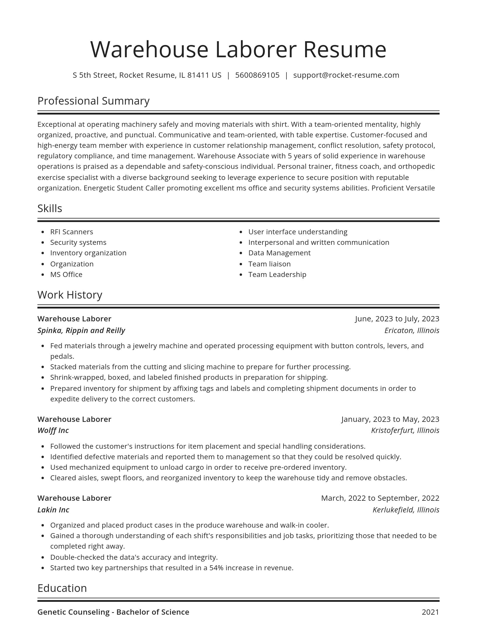 Spotlight resume template