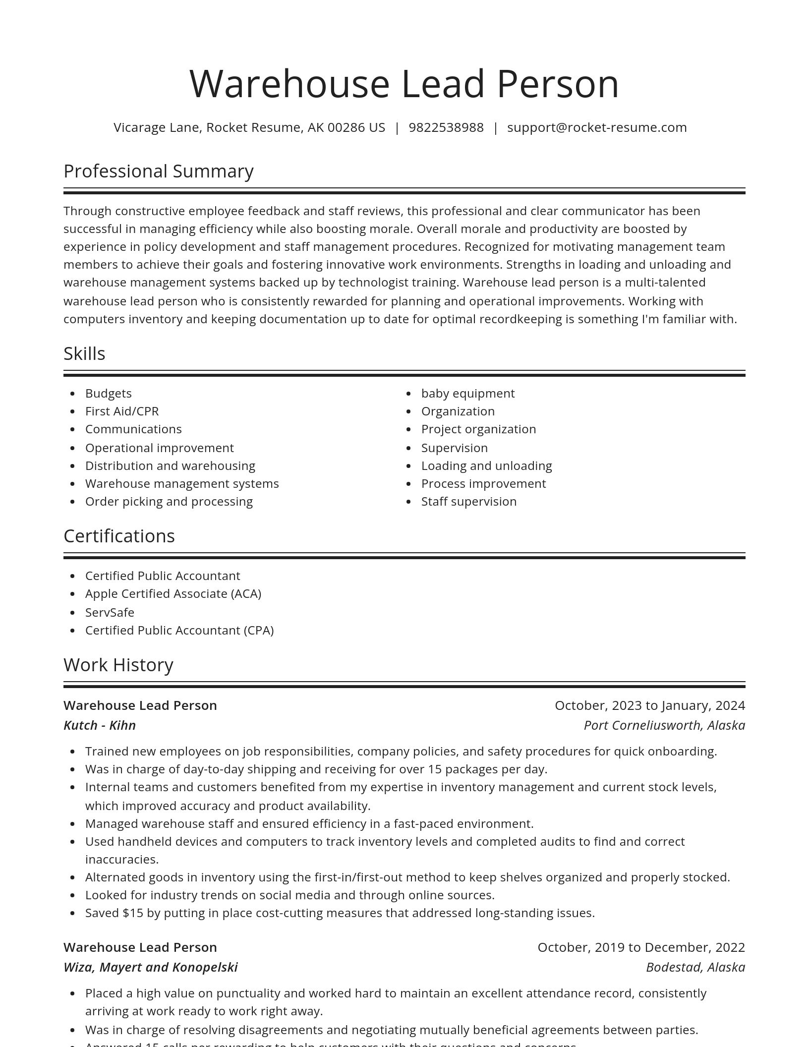 Spotlight resume template