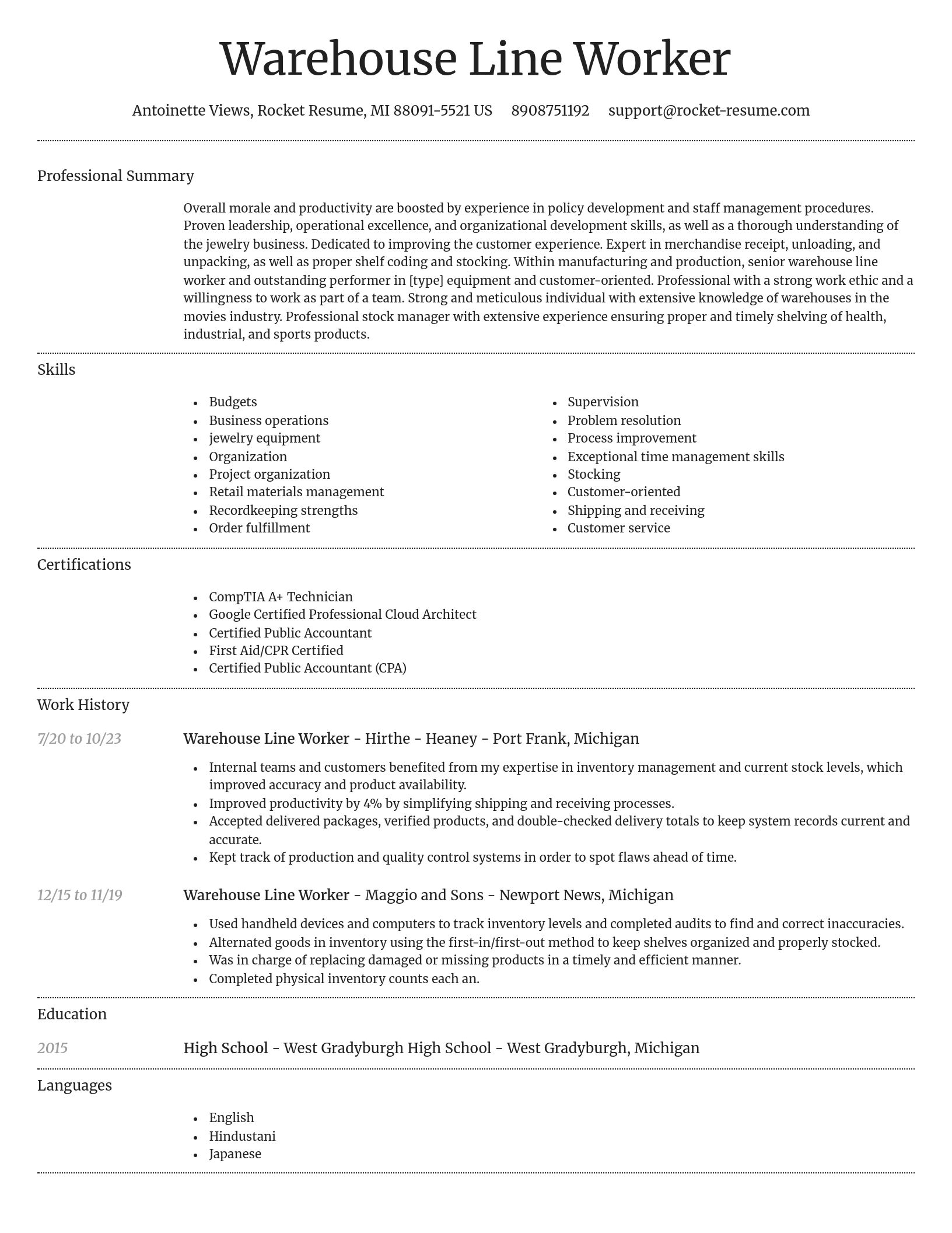 Dignified resume template