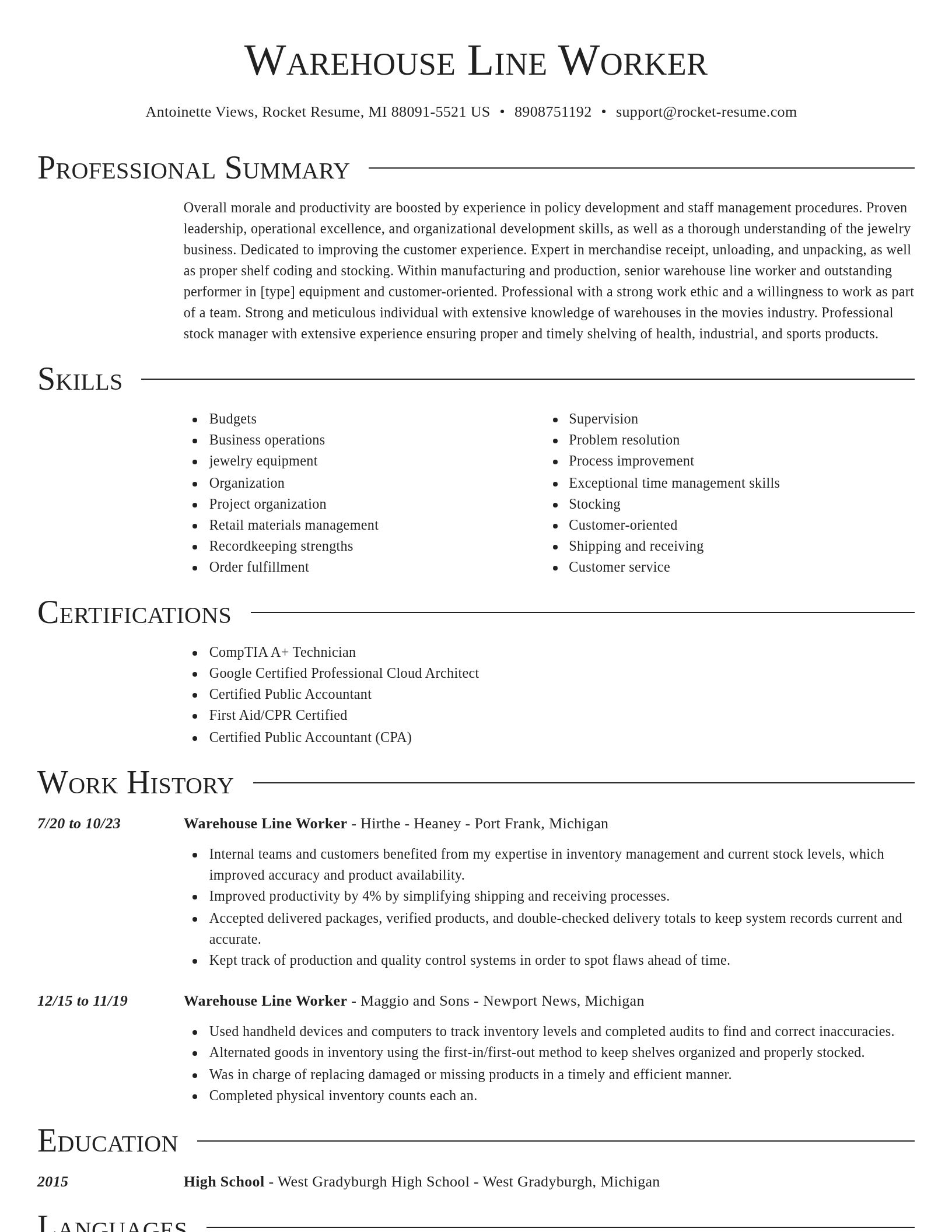 Director resume template