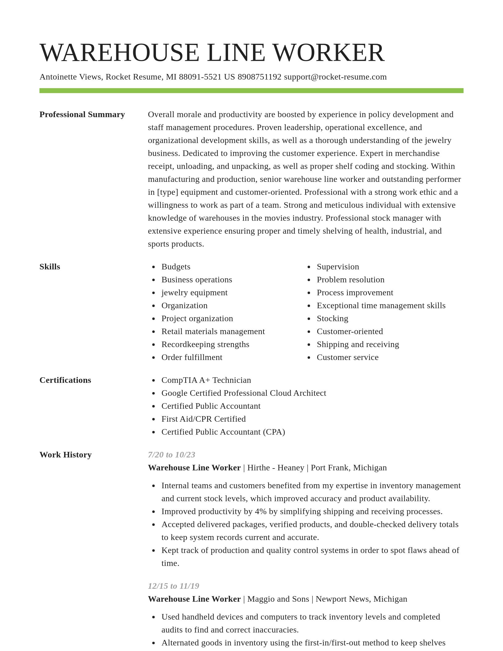 Smart resume template