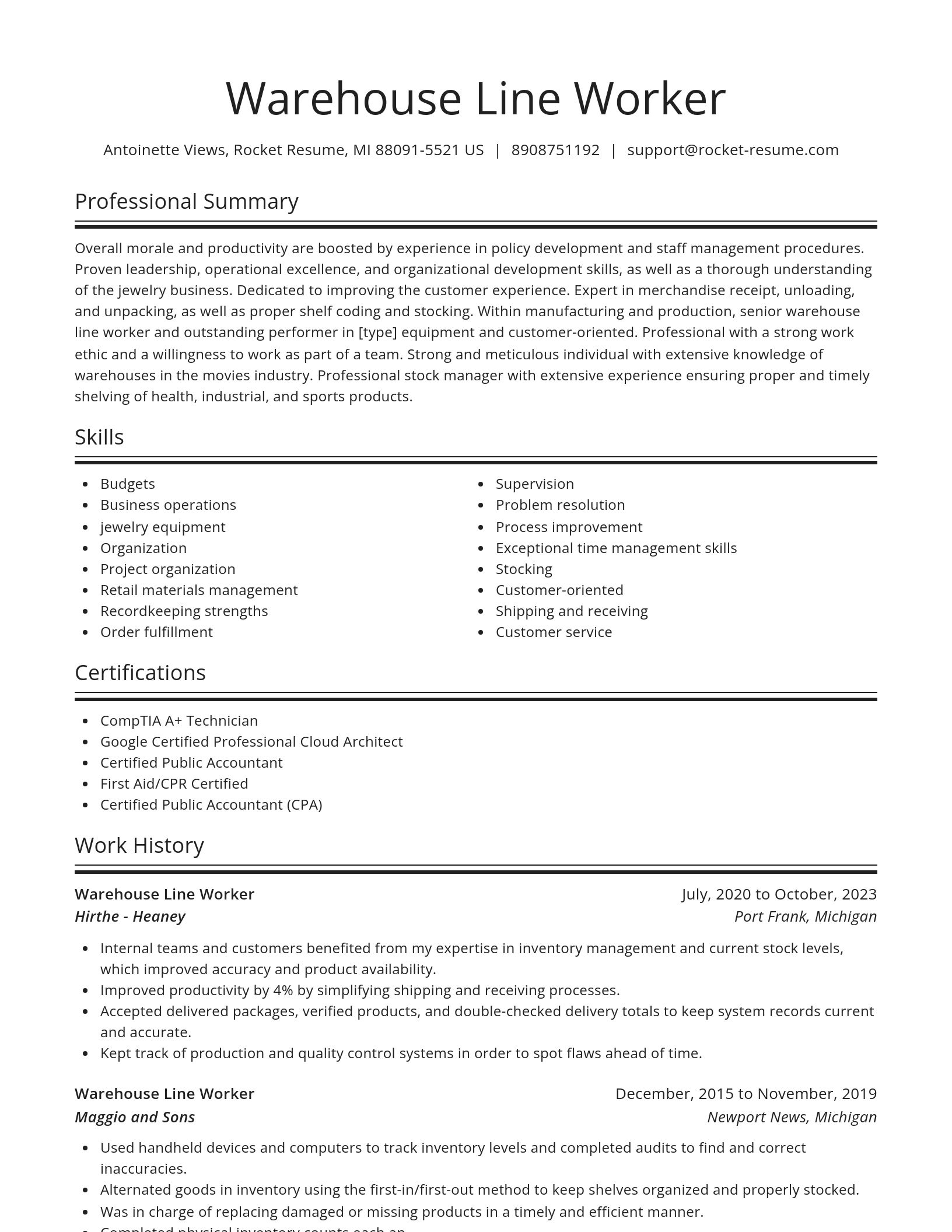 Spotlight resume template