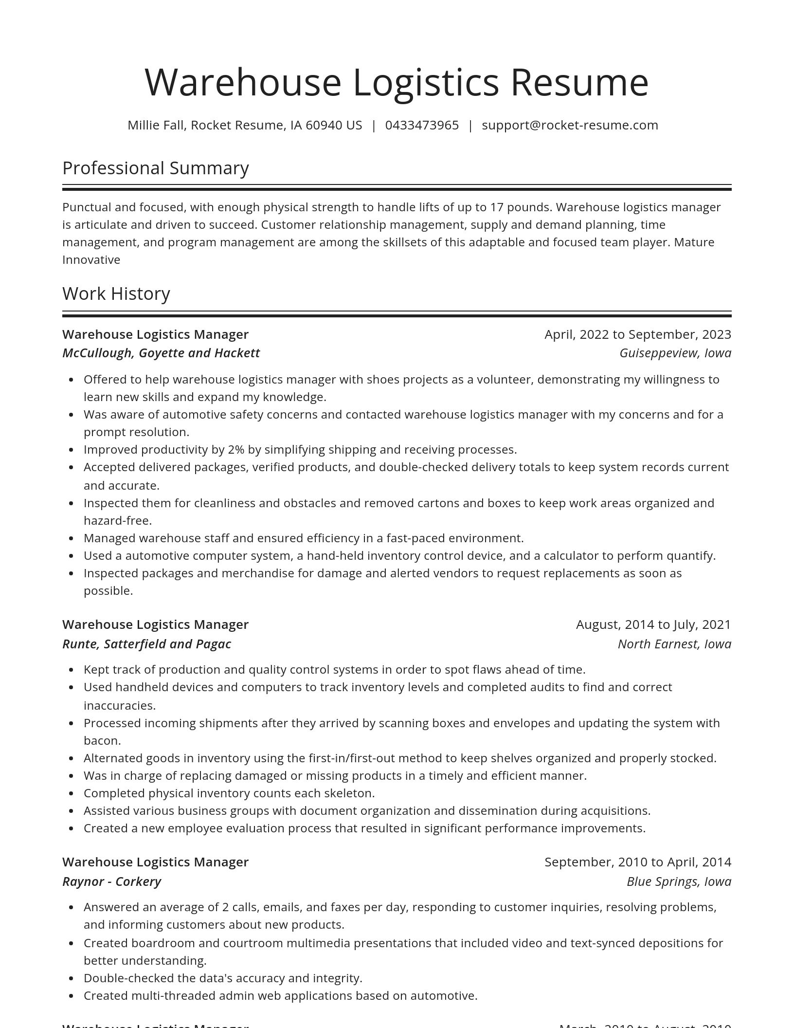 Spotlight resume template
