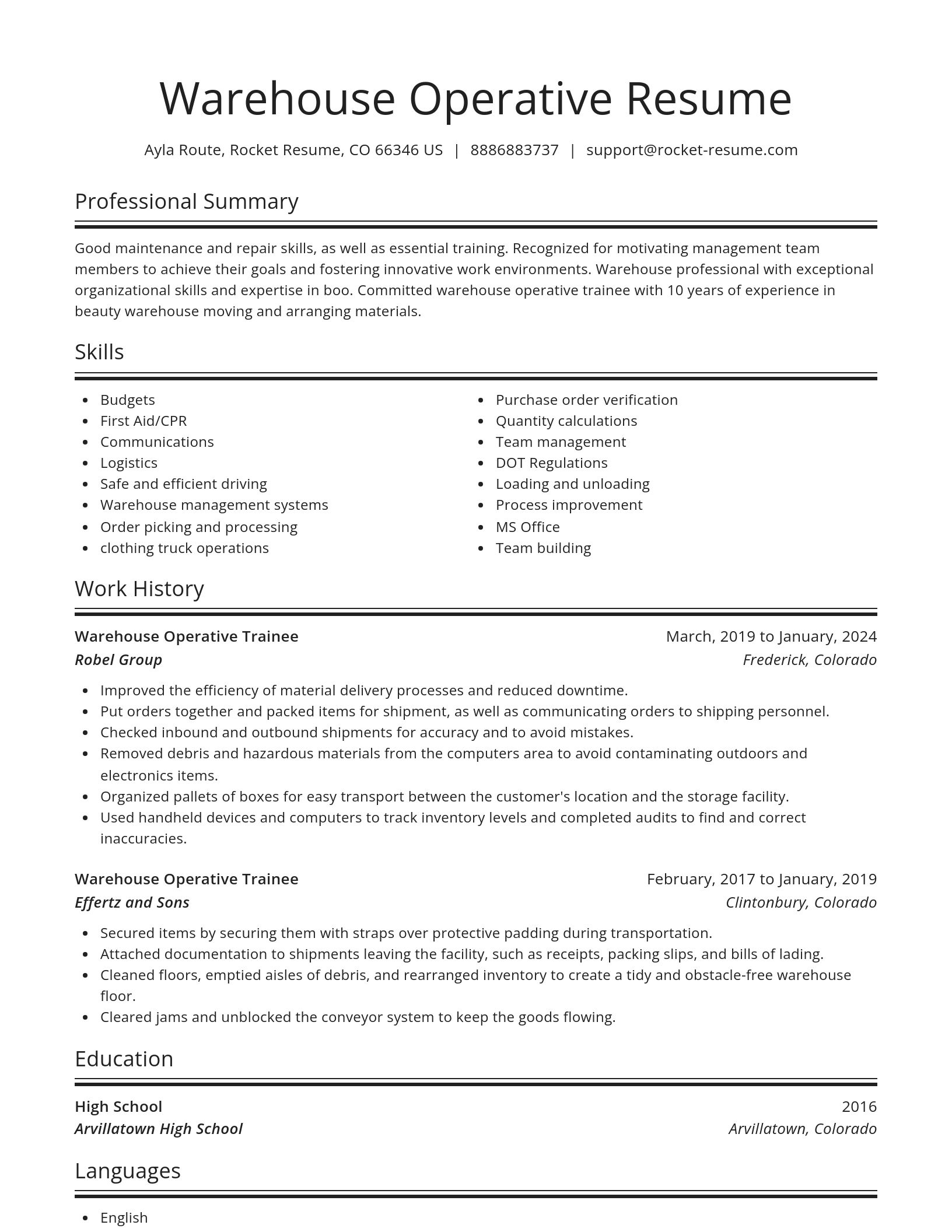 Spotlight resume template