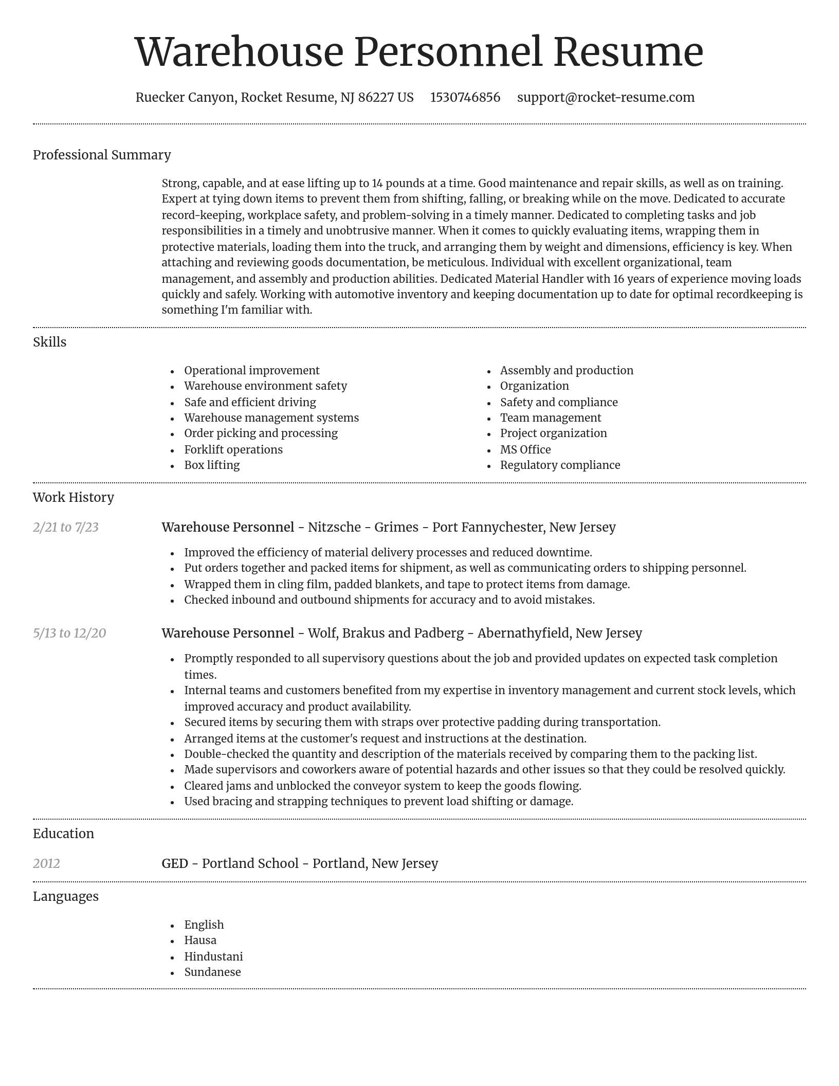 Dignified resume template